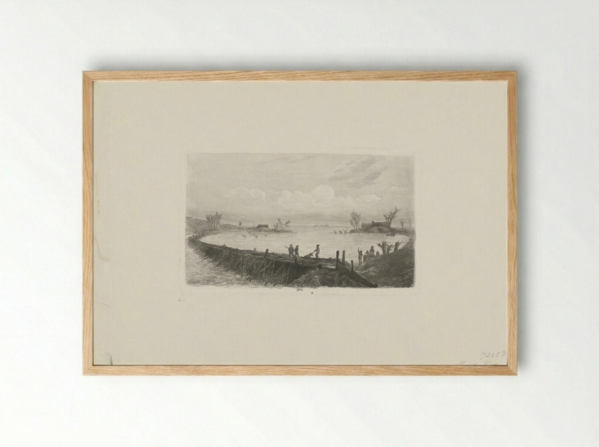 Beringing van de doorbraak te Speet - Mari ten Kate - Framed Print Wood