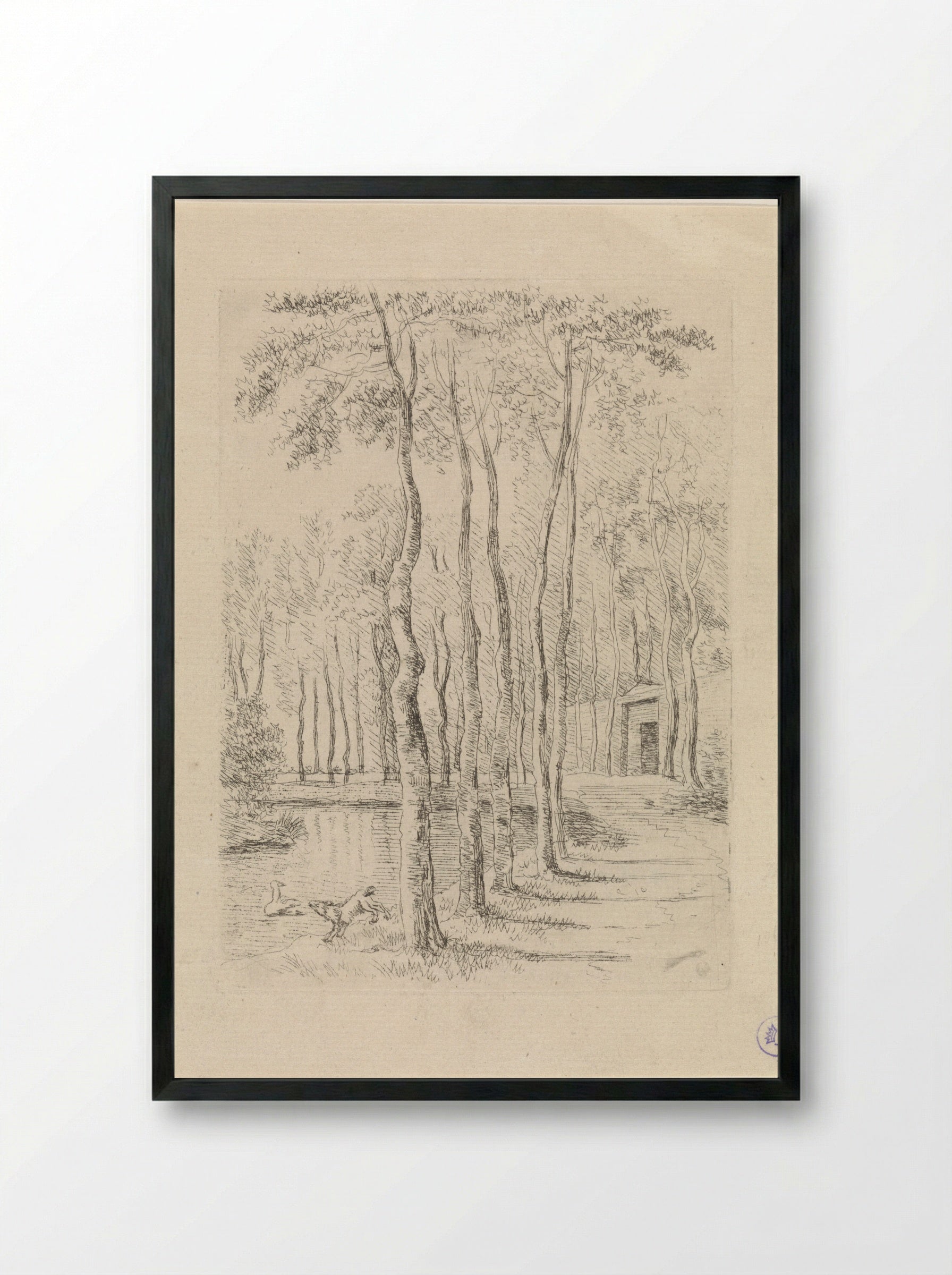 Berkenlaan - Gerrit Hulseboom - Framed Print Black