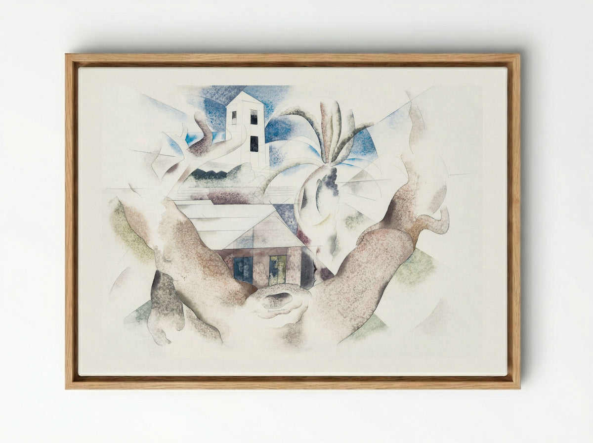 Bermuda No. 1, Tree and House - Charles Demuth - Framed Canvas Wood