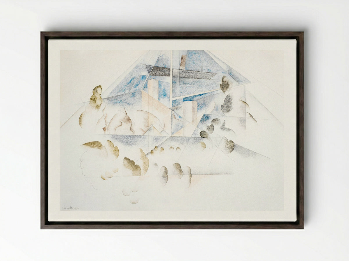 Bermuda: Masts and Foliage - Charles Demuth - Framed Canvas Dark Wood