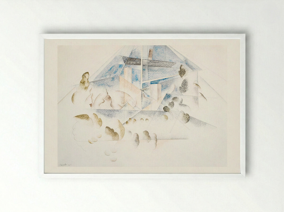 Bermuda: Masts and Foliage - Charles Demuth - Framed Print White
