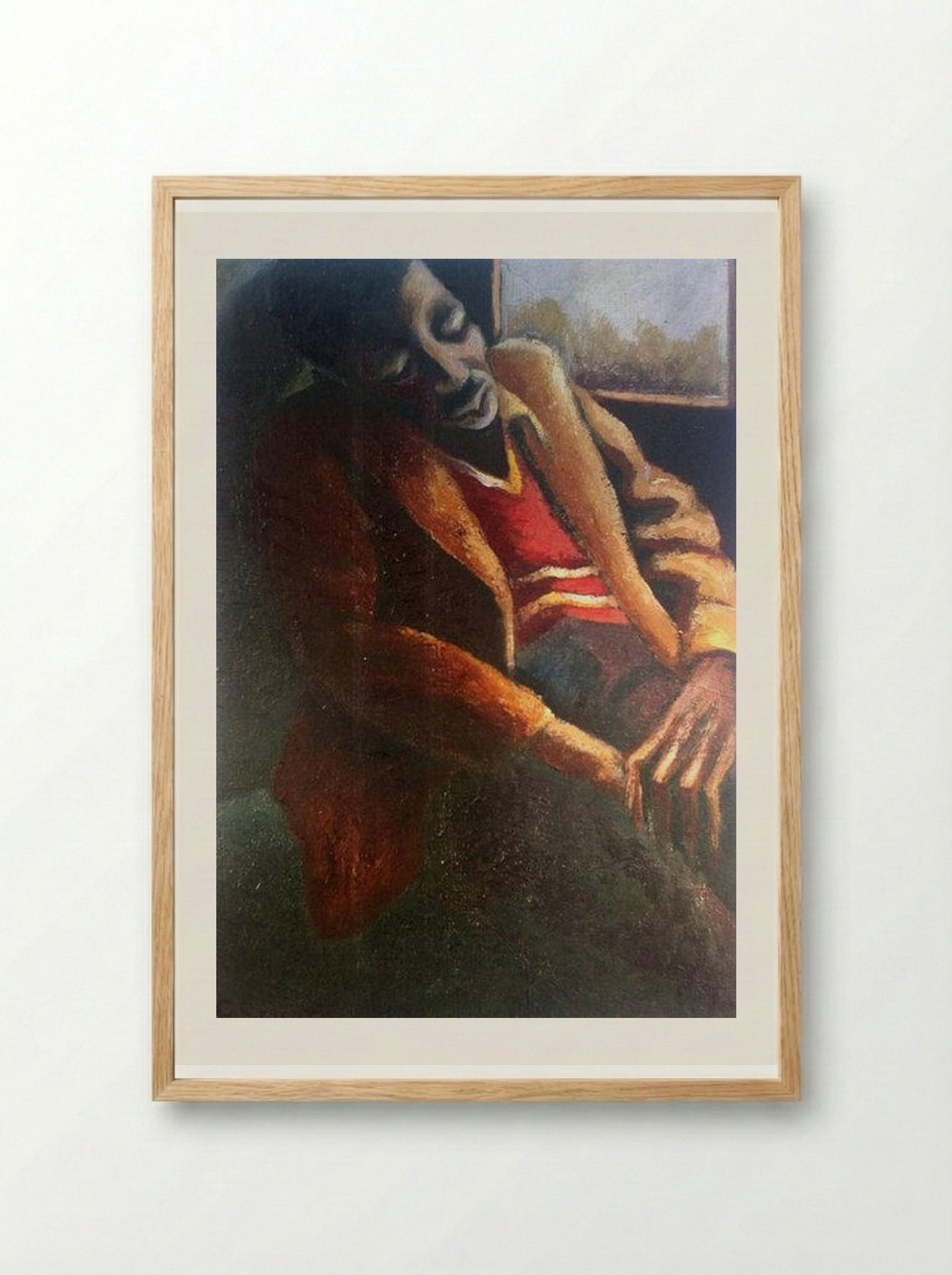 Bernard the Artist's Brother Asleep - Gerard Sekoto - Framed Print Wood