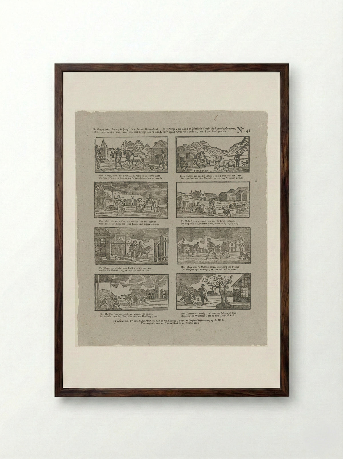Beschouw deez' prent, ô jeugd! - Jacobus Wendel - Framed Print Dark Wood