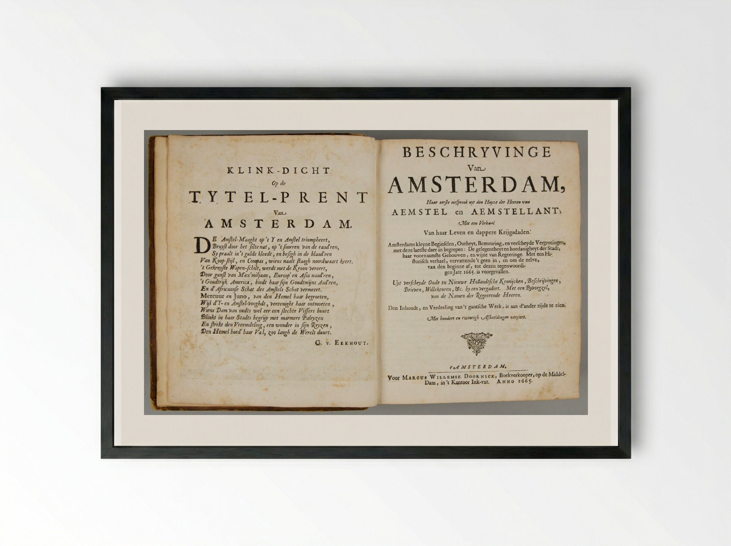 Beschryvinge van Amsterdam - Various Artists - Framed Print Black