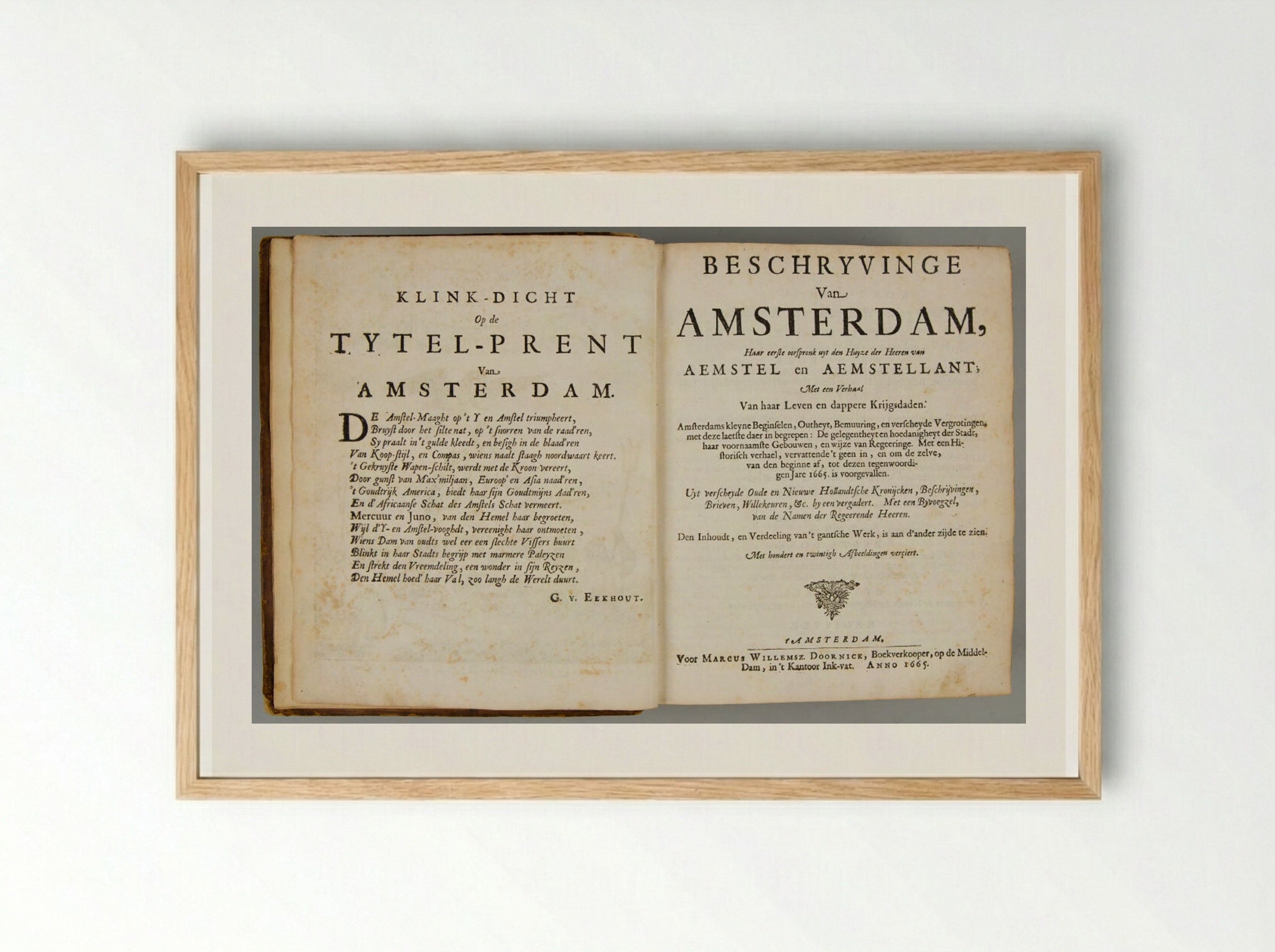 Beschryvinge van Amsterdam - Various Artists - Framed Print Wood
