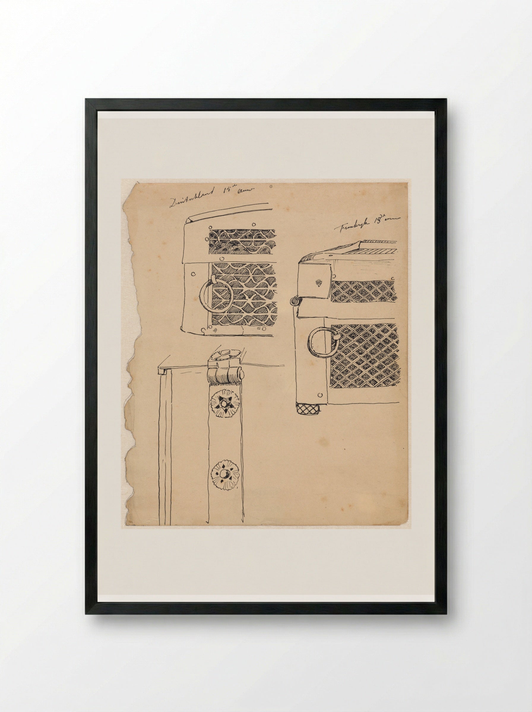 Beslagwerk op Duitse en Franse kisten - Theo Nieuwenhuis - Framed Print Black