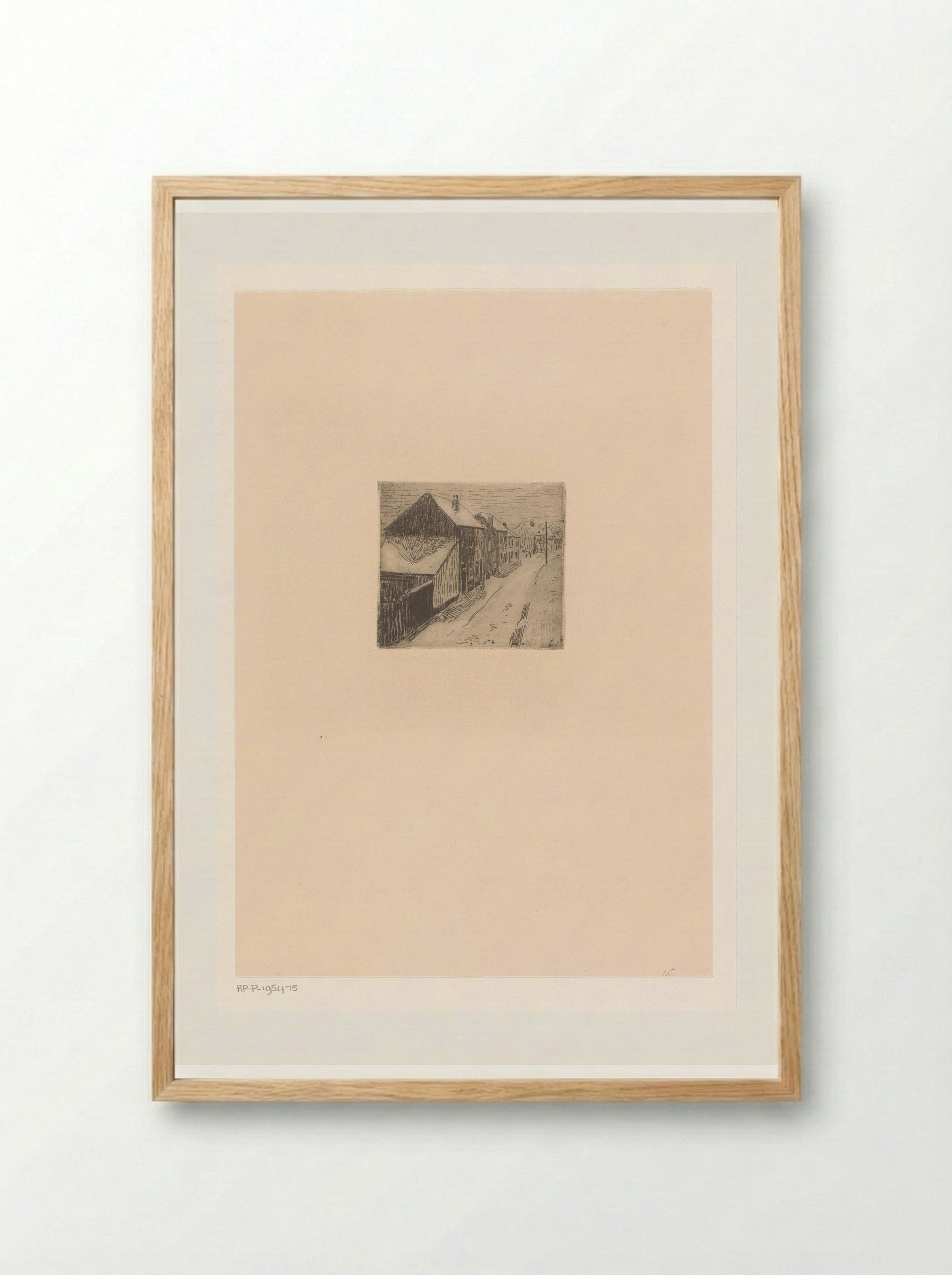 Besneeuwde dorpsstraat - Rik Wouters - Framed Print Wood