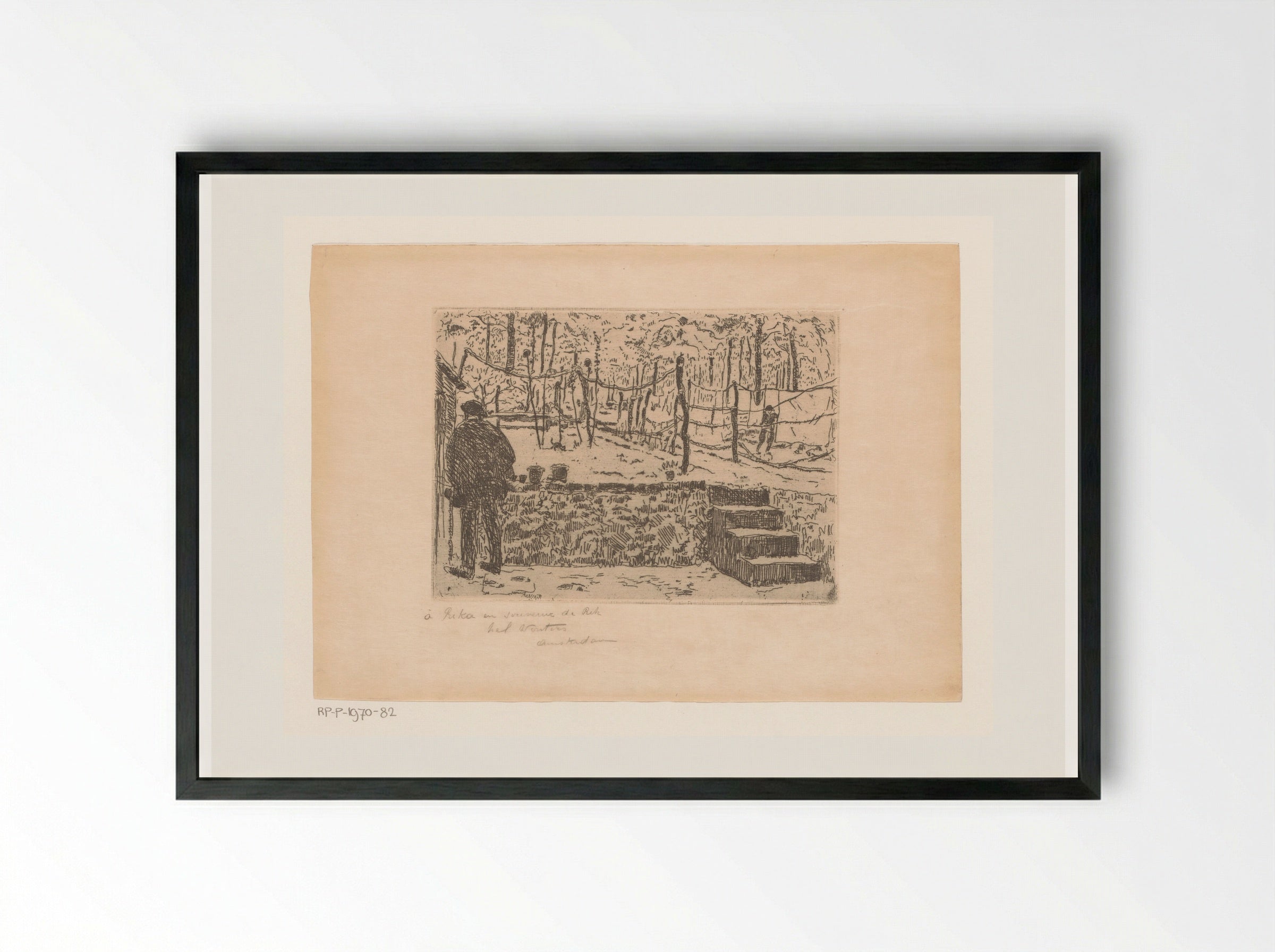 Besneeuwde tuin te Bosvoorde - Rik Wouters - Framed Print Black