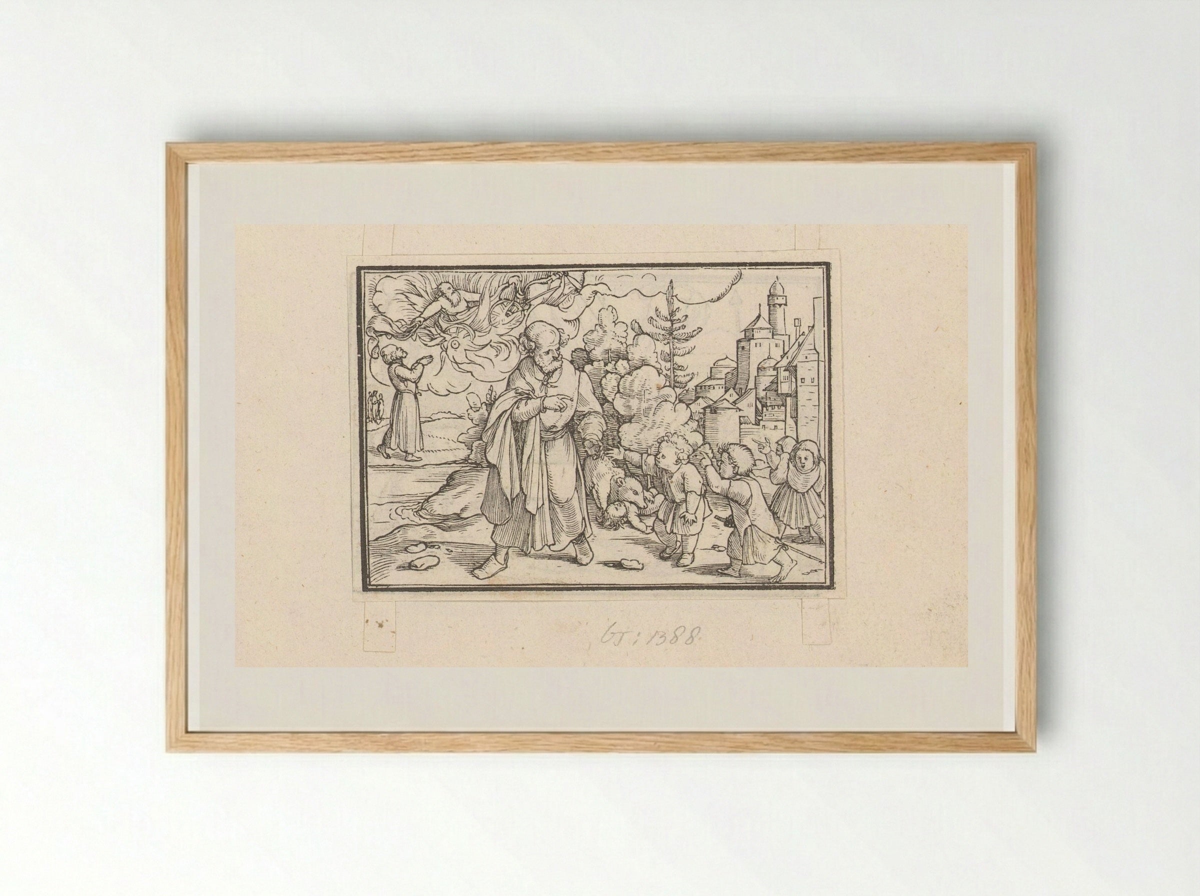 Bestraffing van de kinderen die Elisa bespotten - Veit Rudolf Specklin - Framed Print Wood