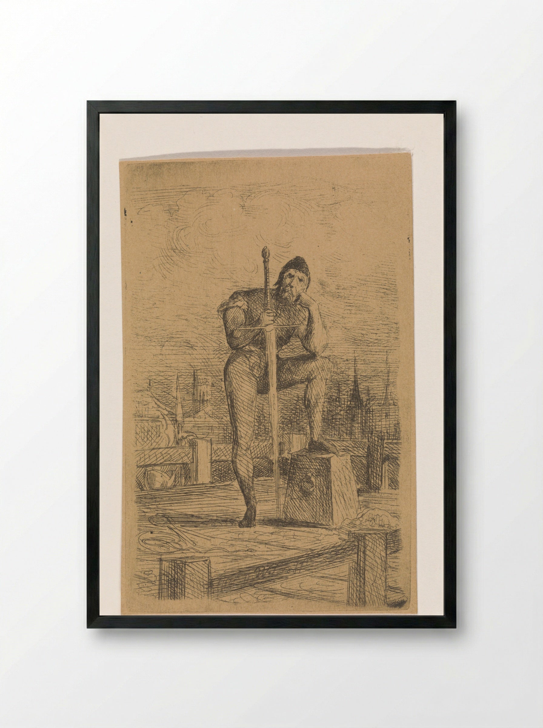 Beul met zwaard (Executioner with Sword) - Willem de Famars Testas - Framed Print Black