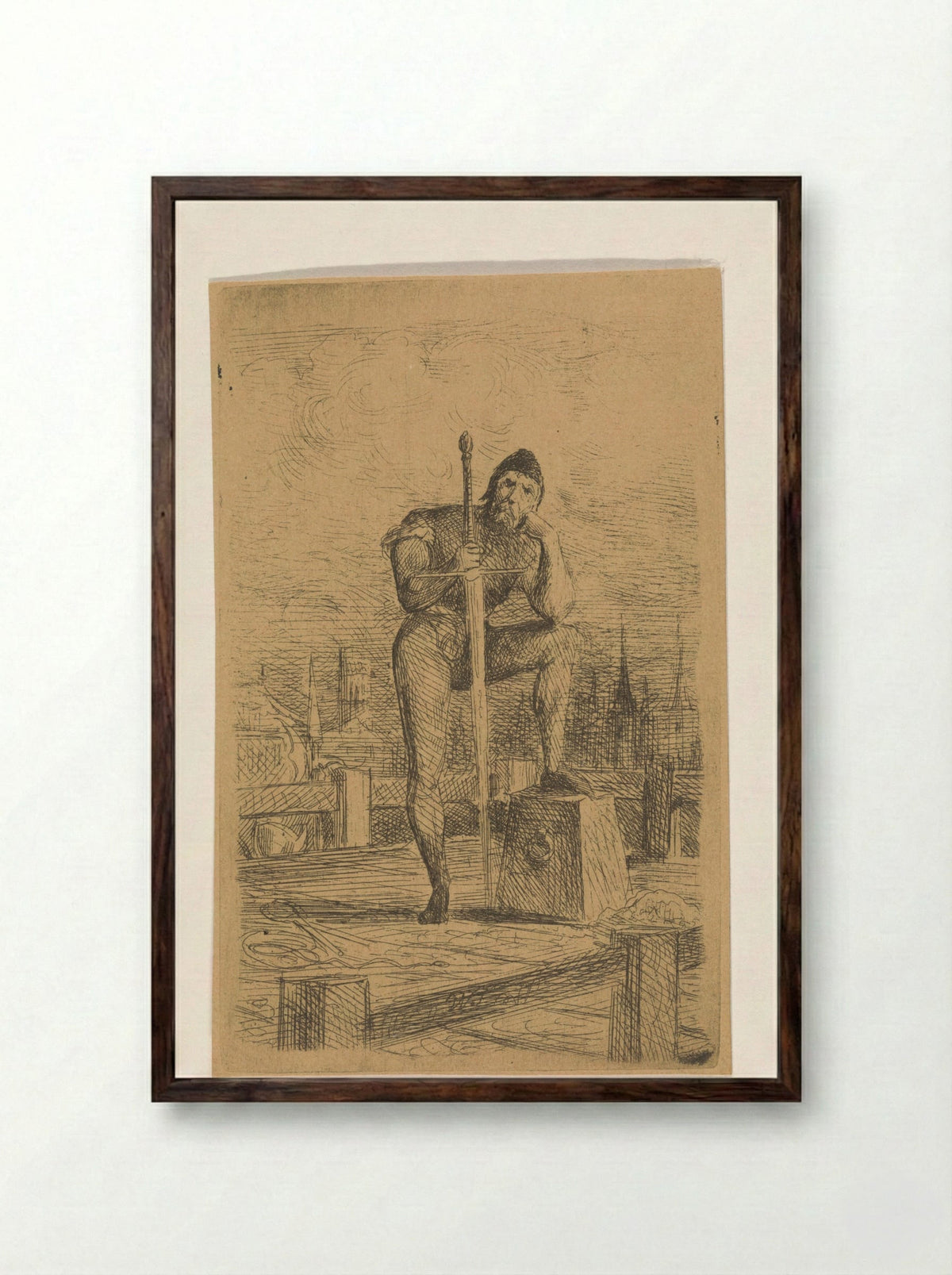 Beul met zwaard (Executioner with Sword) - Willem de Famars Testas - Framed Print Dark Wood