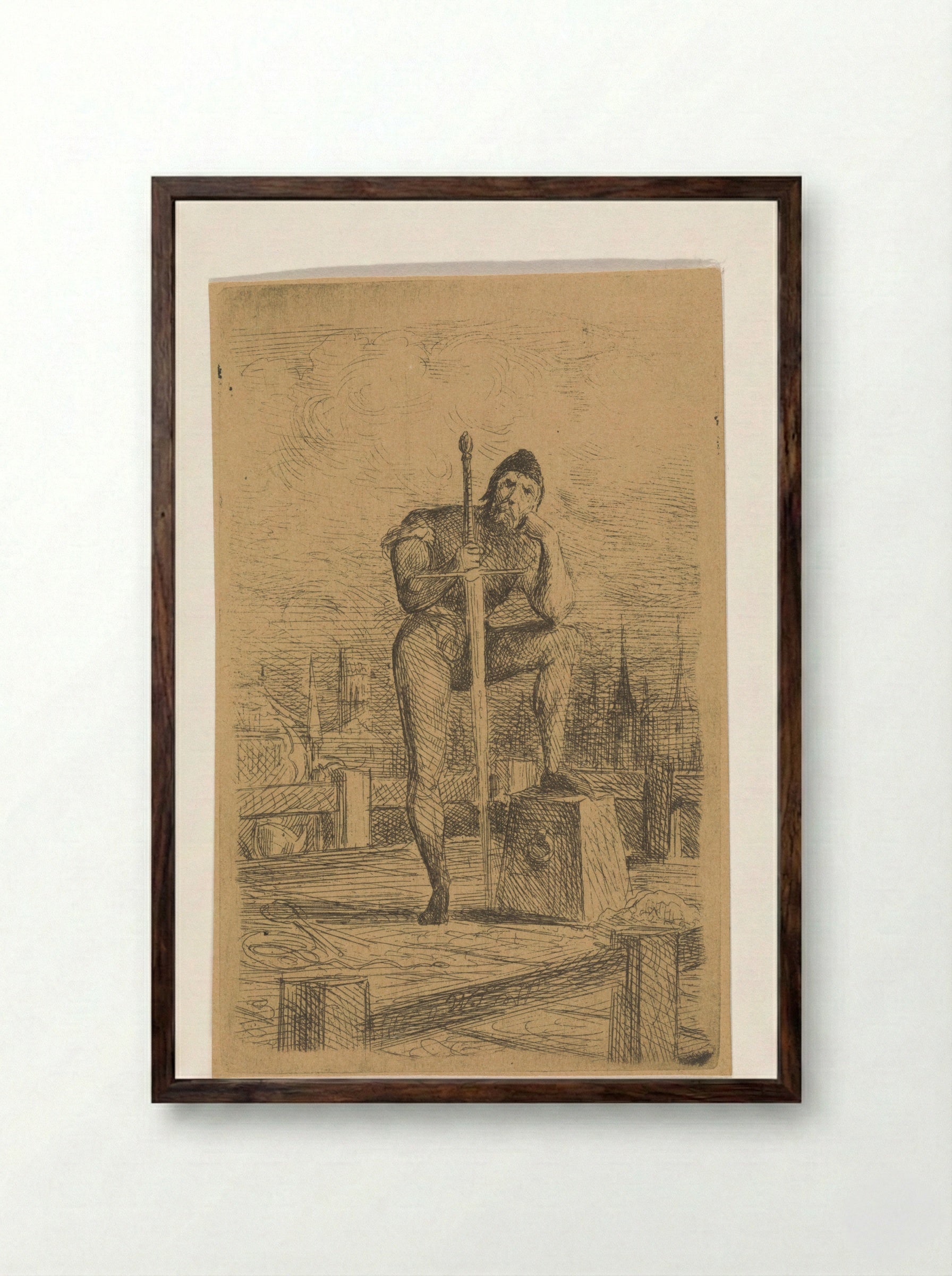 Beul met zwaard (Executioner with Sword) - Willem de Famars Testas - Framed Print Dark Wood