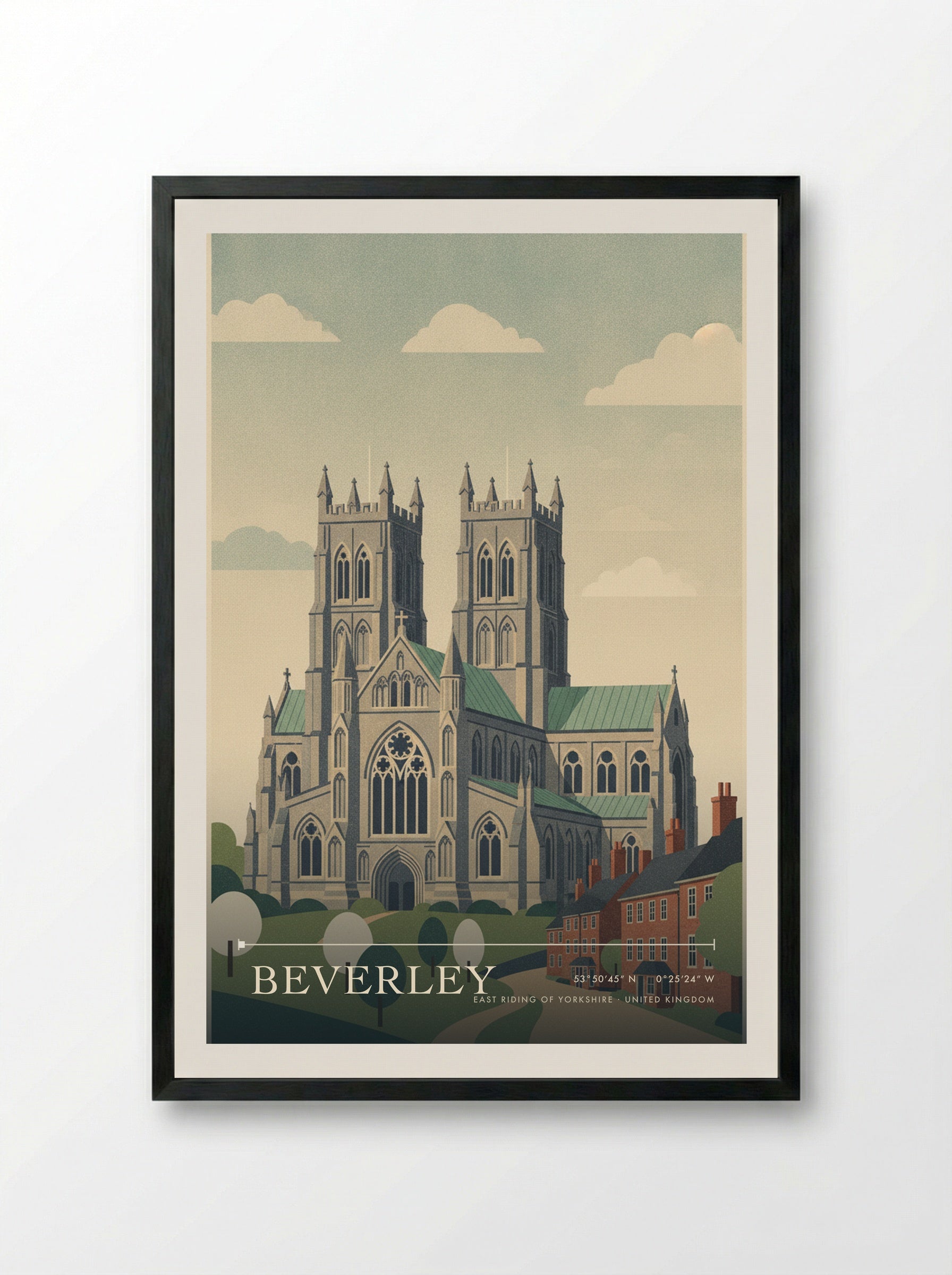 Beverley East Riding of Yorkshire United Kingdom Travel Poster - Framed Print Black