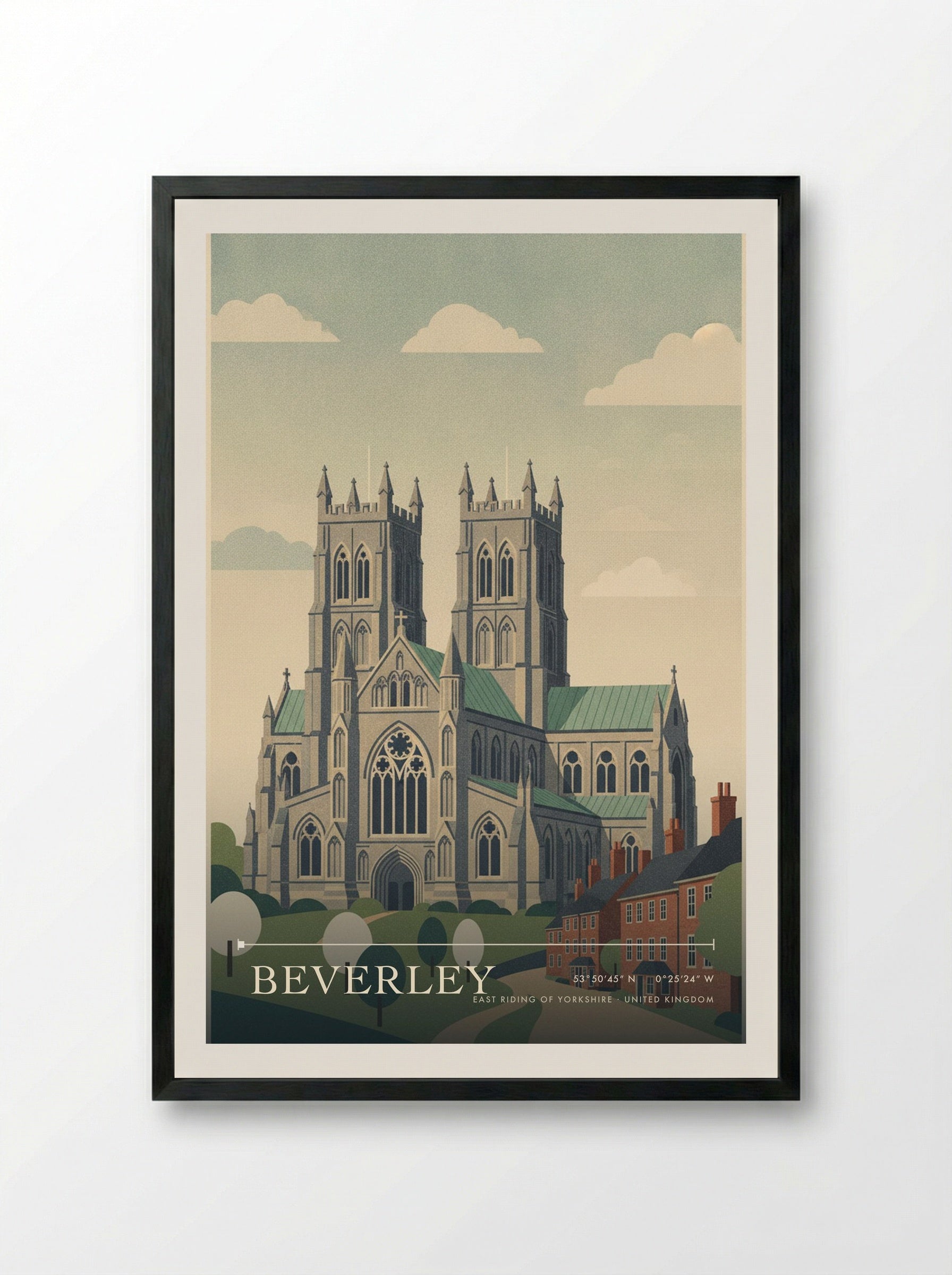 Beverley East Riding of Yorkshire United Kingdom Travel Poster - Framed Print Black