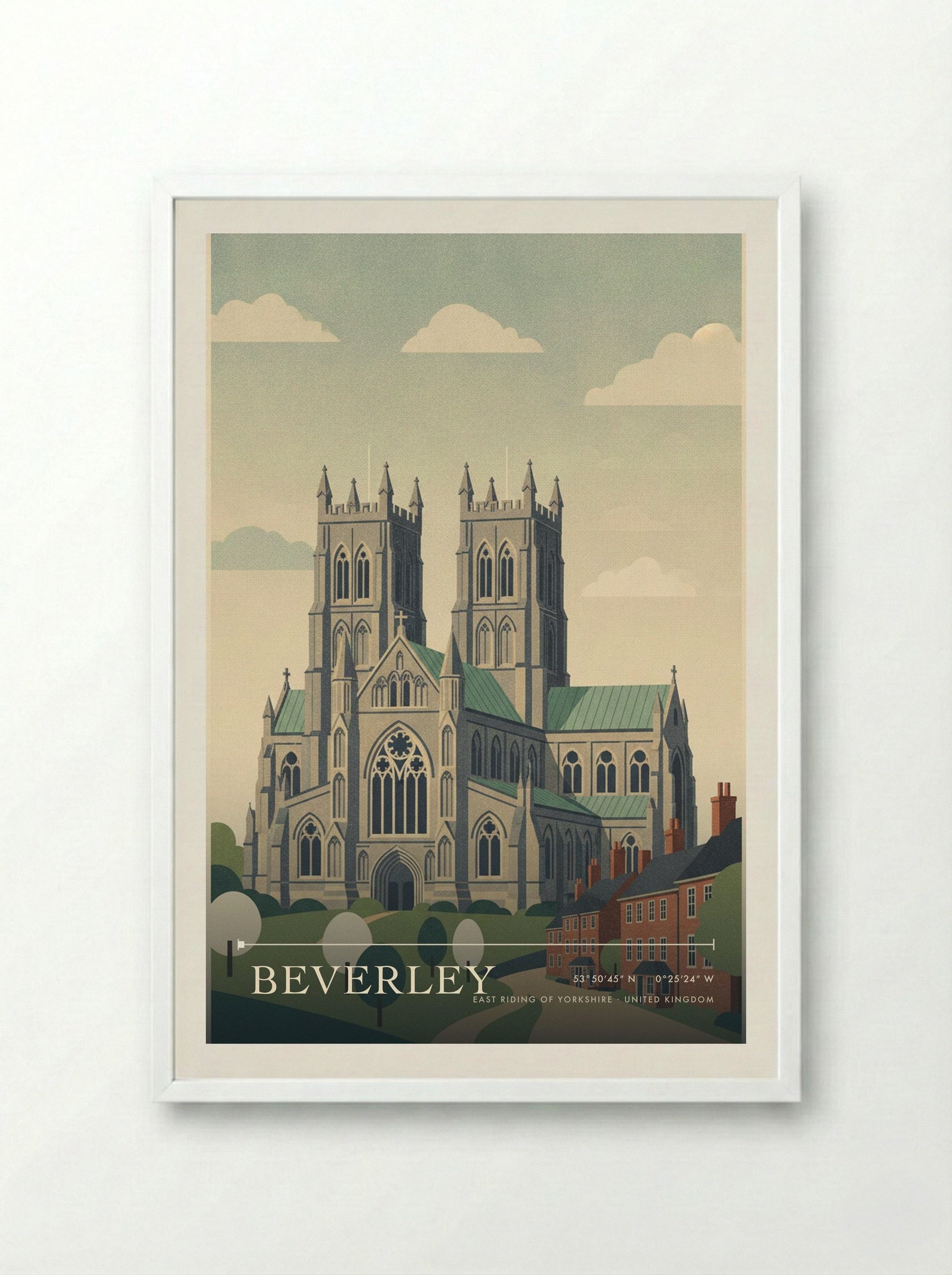 Beverley East Riding of Yorkshire United Kingdom Travel Poster - Framed Print White