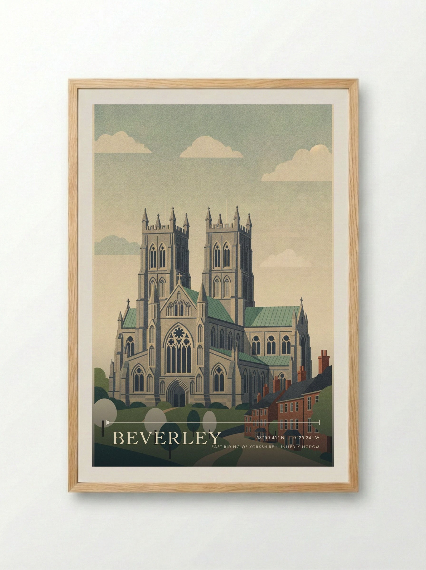 Beverley East Riding of Yorkshire United Kingdom Travel Poster - Framed Print Wood