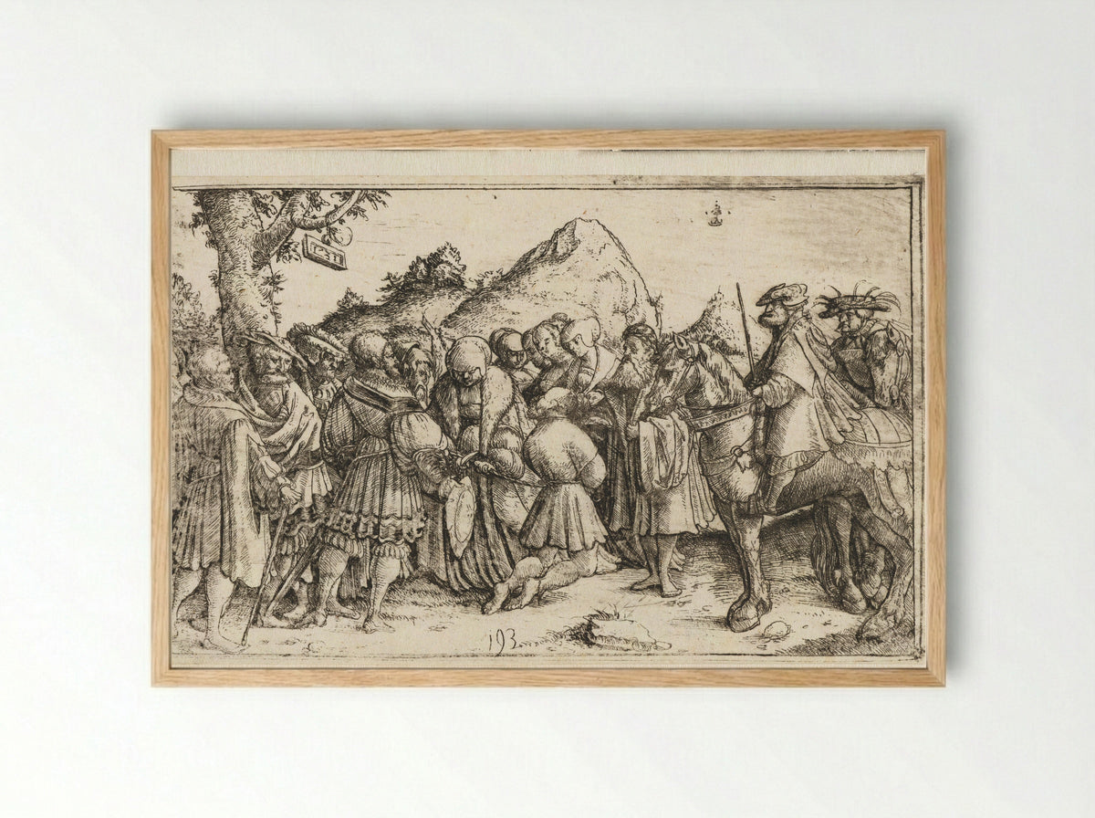 Bevrijding van een veroordeelde - Monogrammist CB met boom - Framed Print Wood