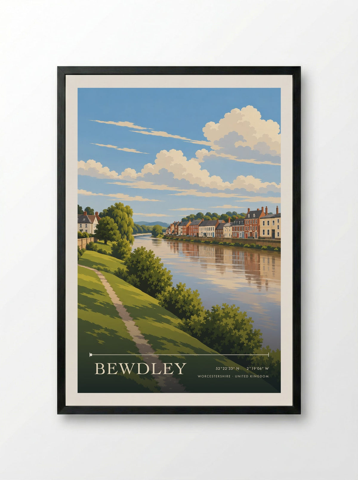 Bewdley, Worcestershire | Travel Poster - Framed Print Black