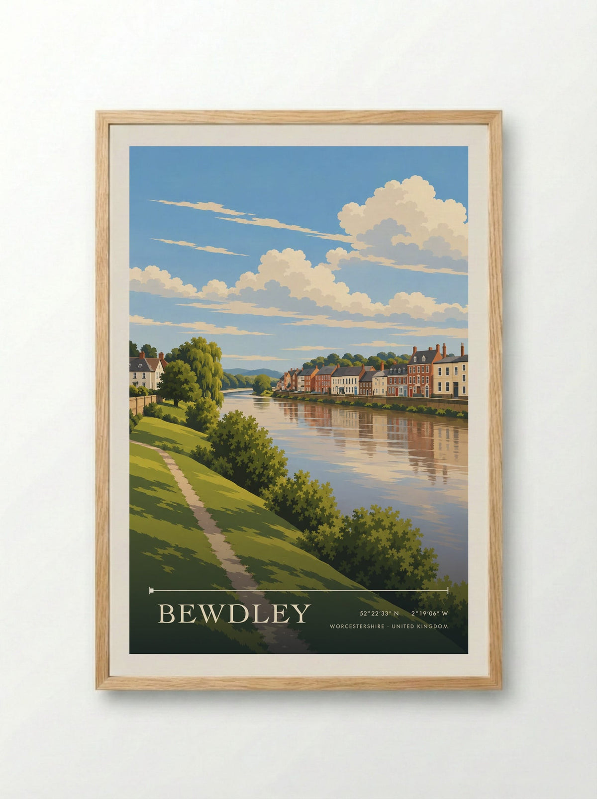 Bewdley, Worcestershire | Travel Poster - Framed Print Wood