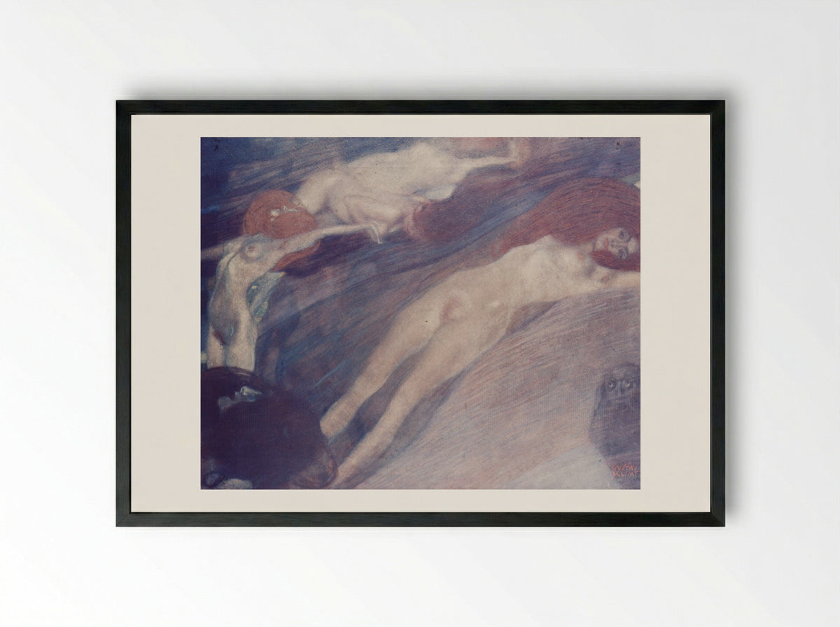 Bewegte Wasser - Gustav Klimt - Framed Print Black