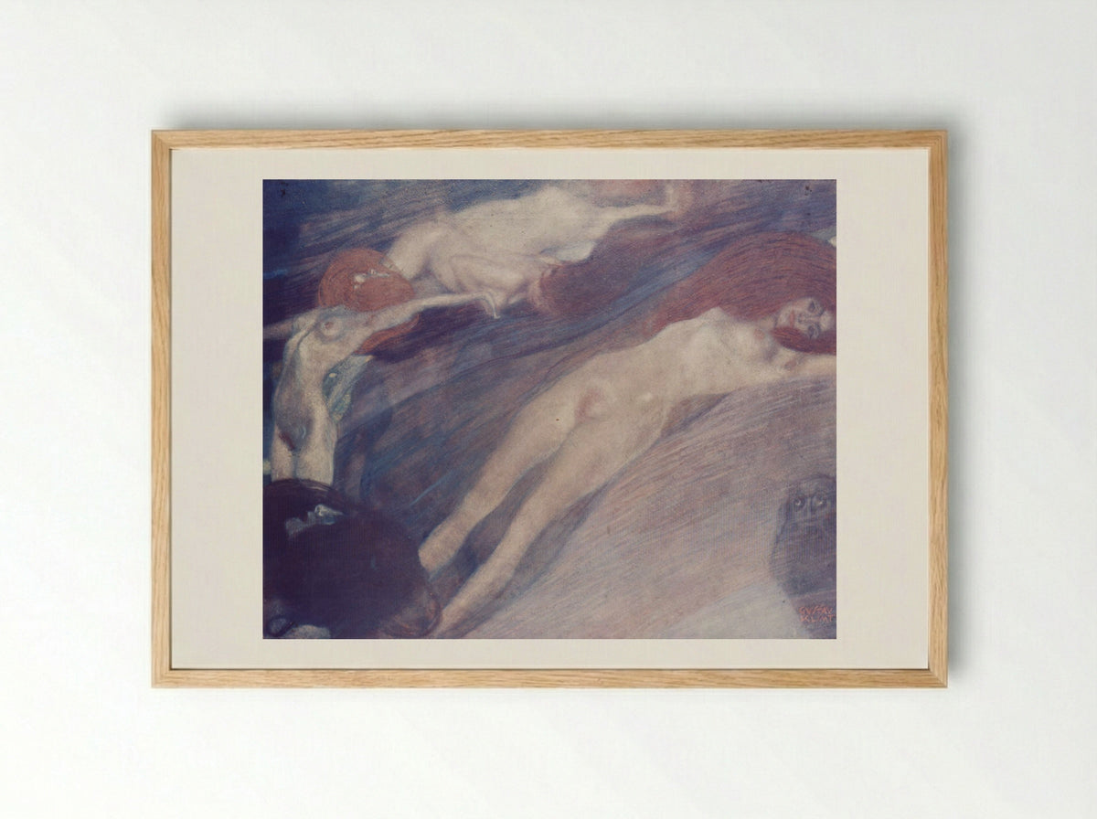 Bewegte Wasser - Gustav Klimt - Framed Print Wood