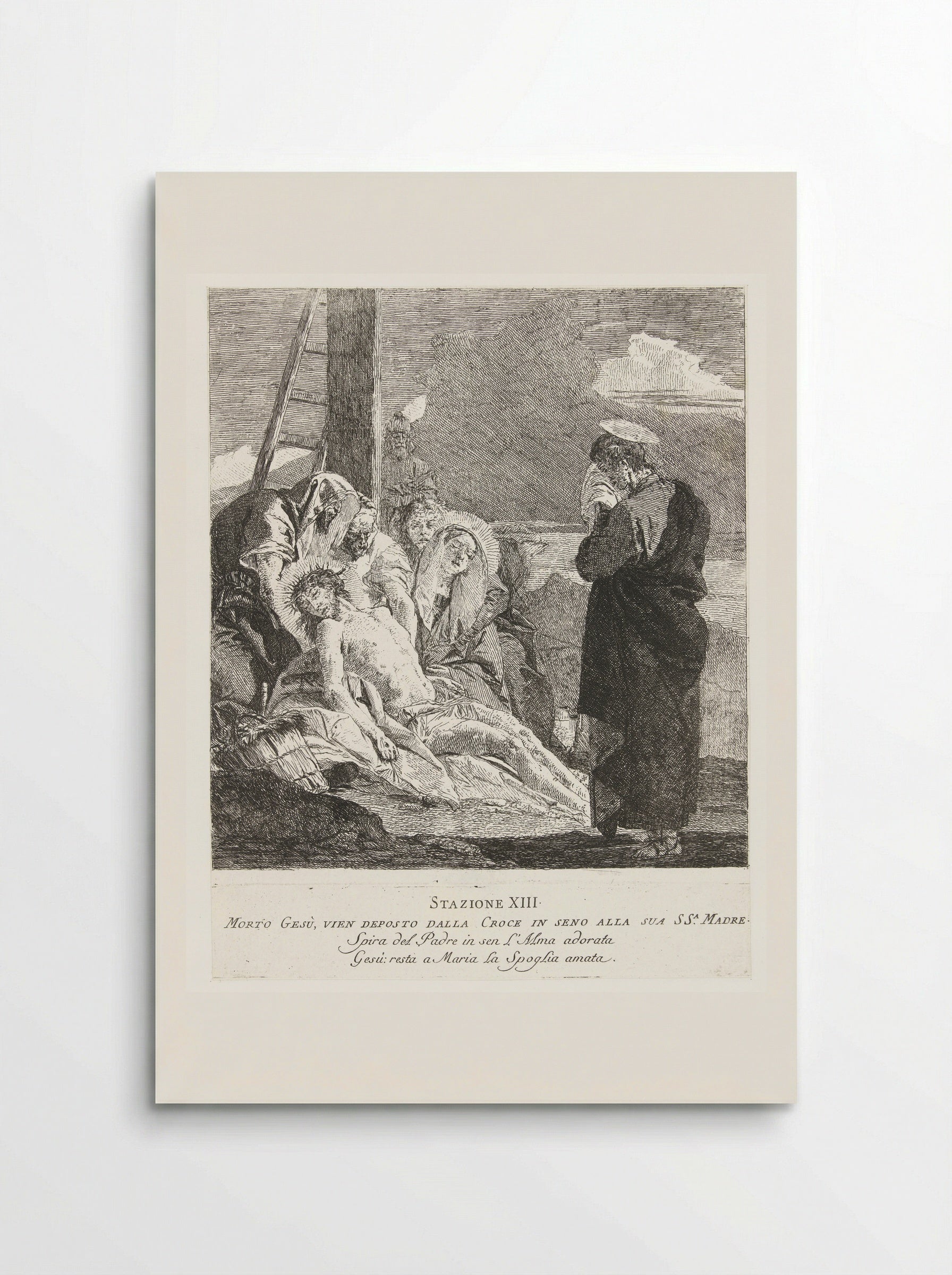 Bewening van Christus dode lichaam na kruisafneming - Giovanni Domenico Tiepolo - Poster