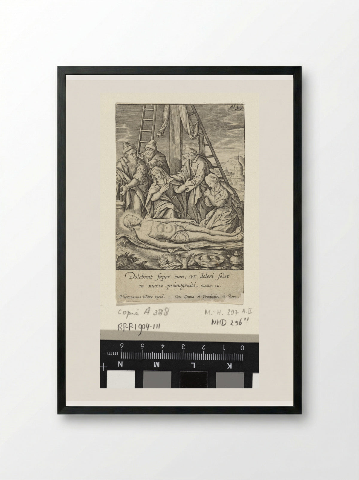 Bewening van Christus - Hieronymus Wierix - Framed Print Black