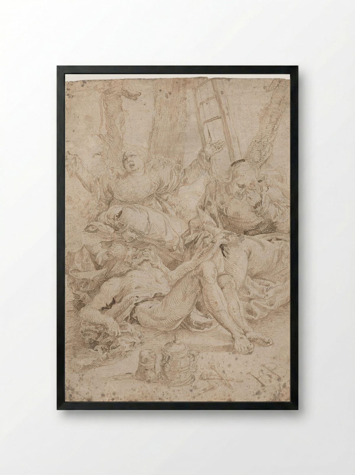 Bewening van Christus - Aertgen Claesz. van Leyden - Framed Print Black