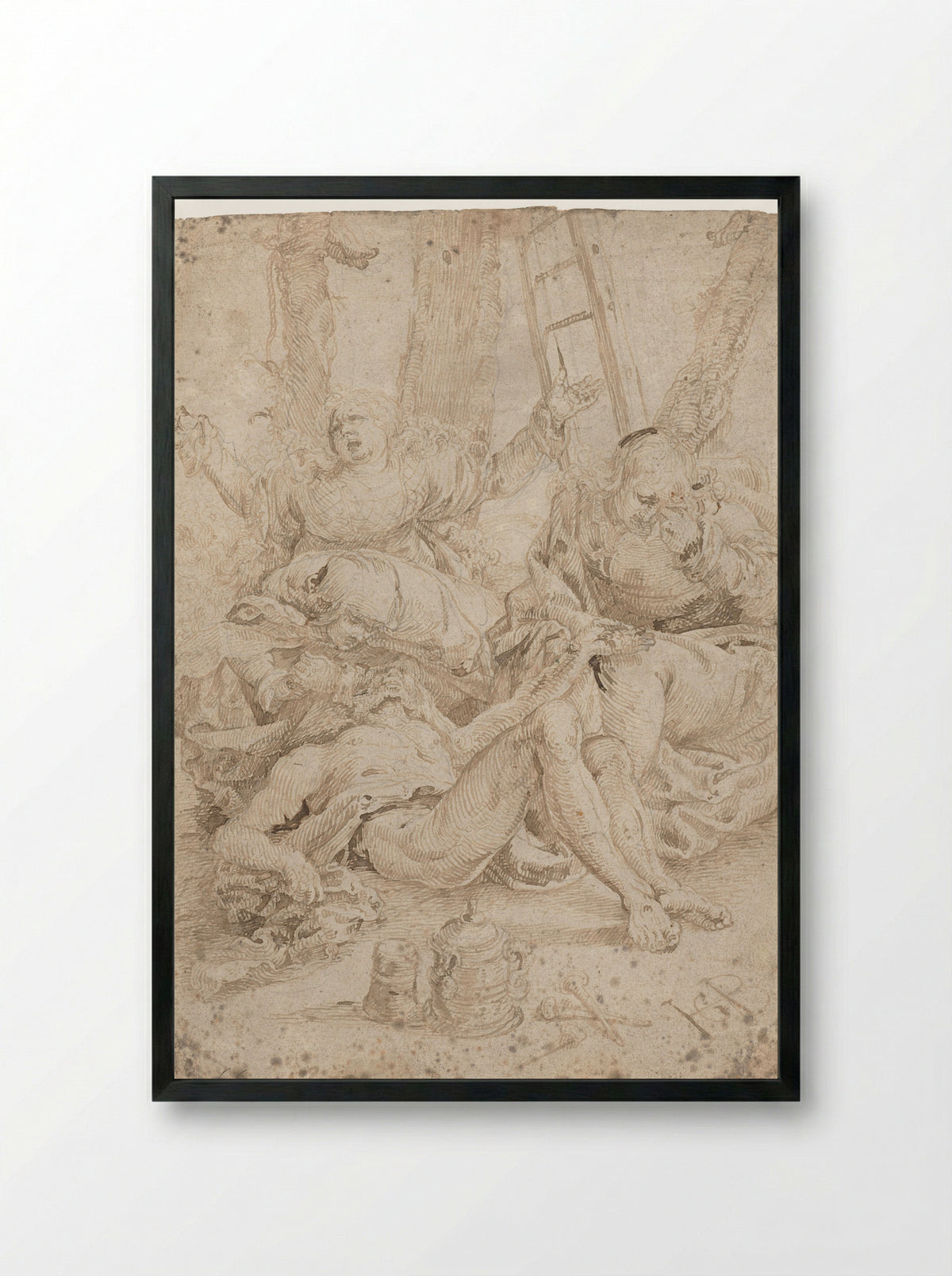 Bewening van Christus - Aertgen Claesz. van Leyden - Framed Print Black