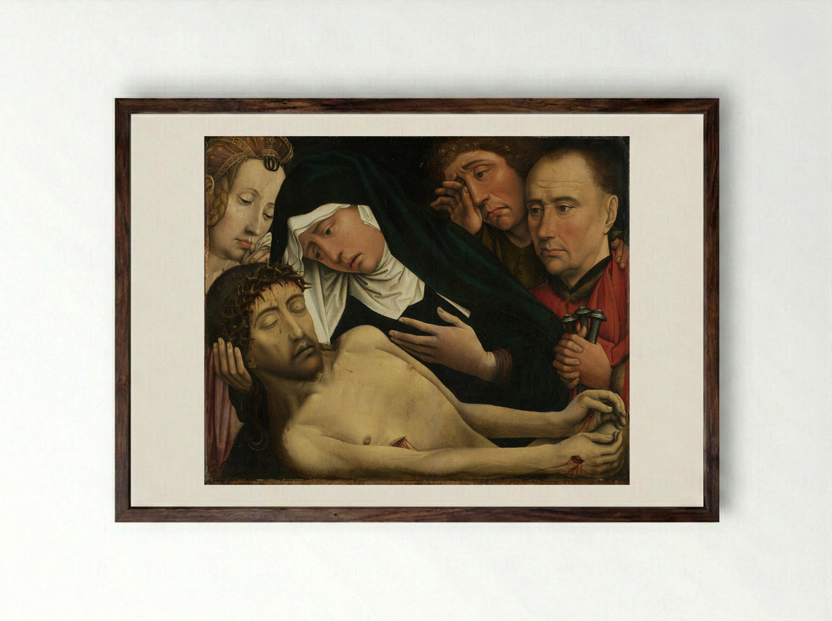 Bewening van Christus - Colijn de Coter - Framed Print Dark Wood