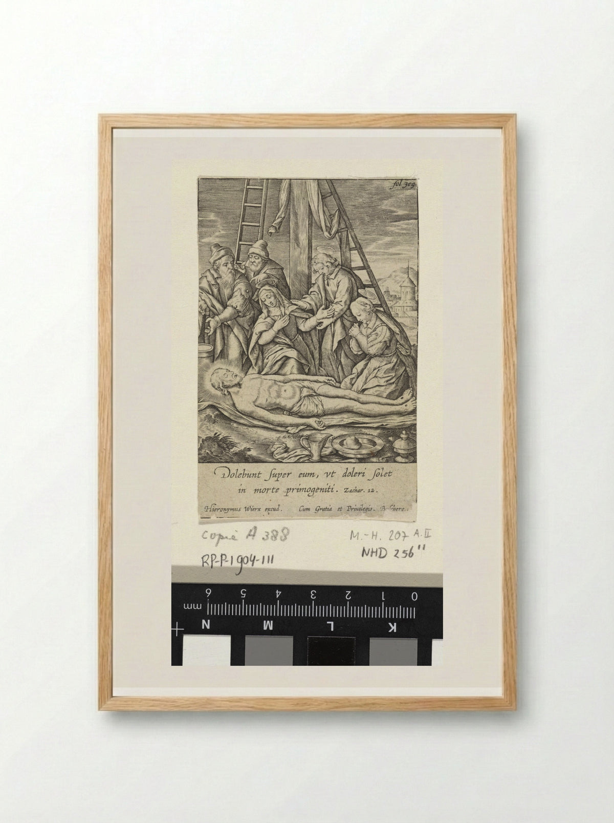 Bewening van Christus - Hieronymus Wierix - Framed Print Wood