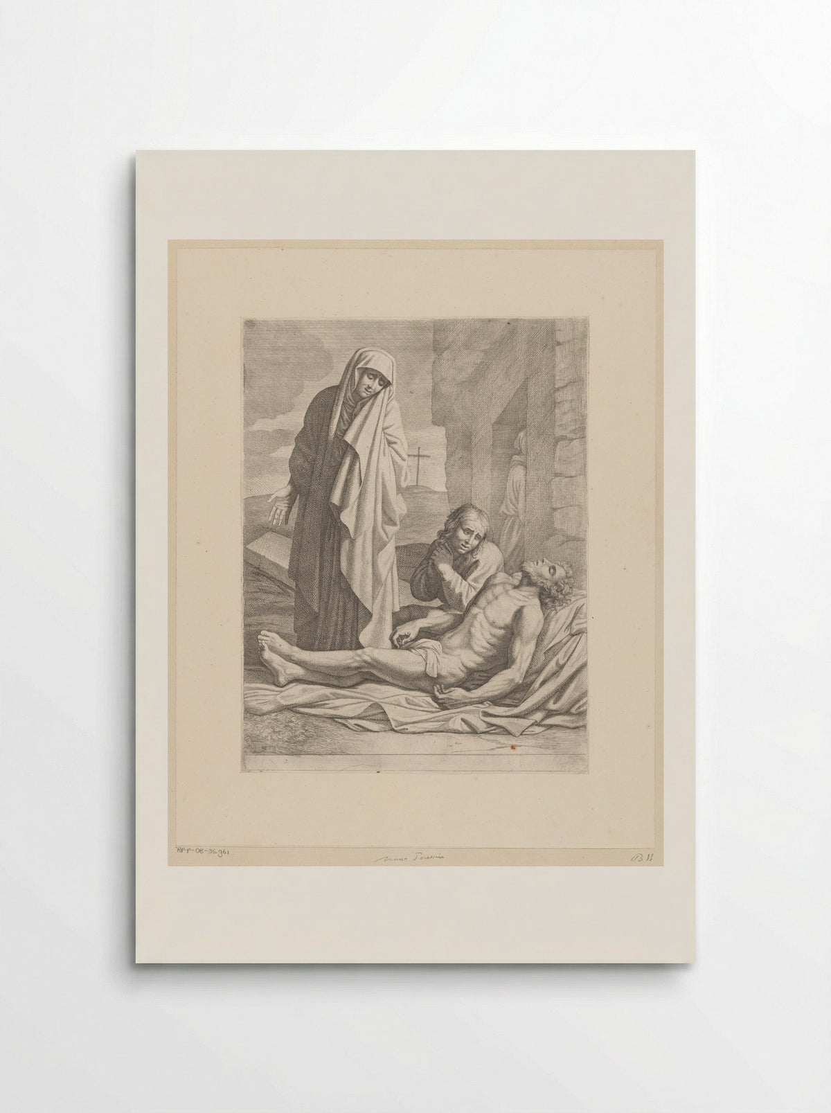 Bewening van Maria en Johannes - Pietro del Po - Poster
