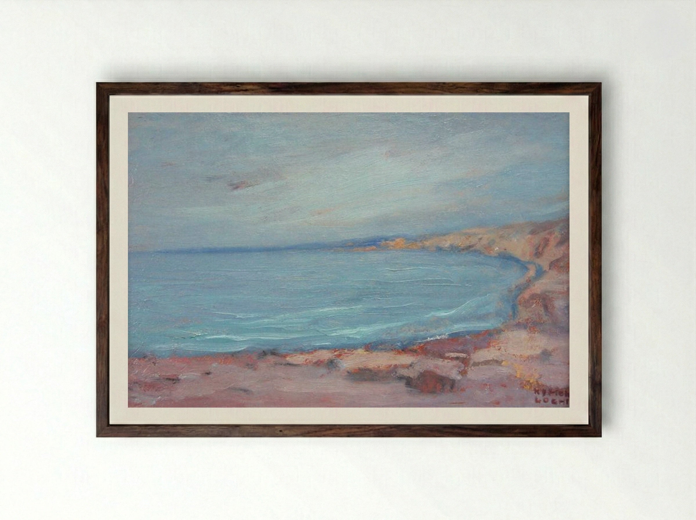Biarritz - Kimon Loghi - Framed Print Dark Wood