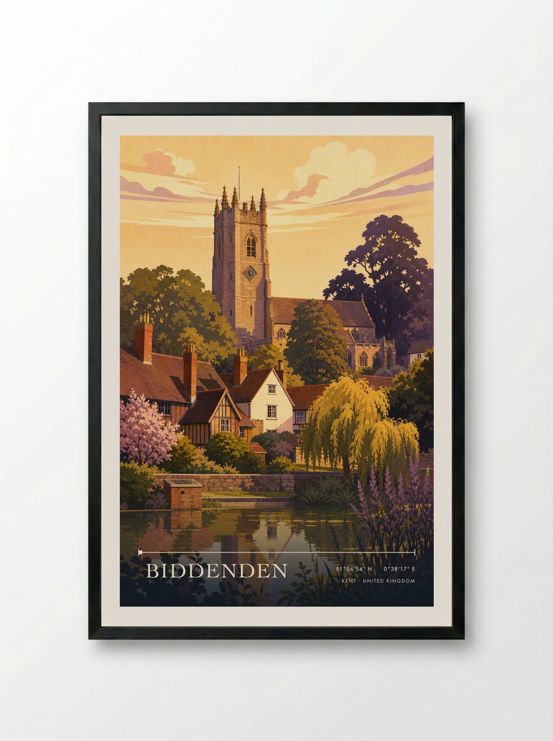 Biddenden Kent United Kingdom Travel Poster - Framed Print Black