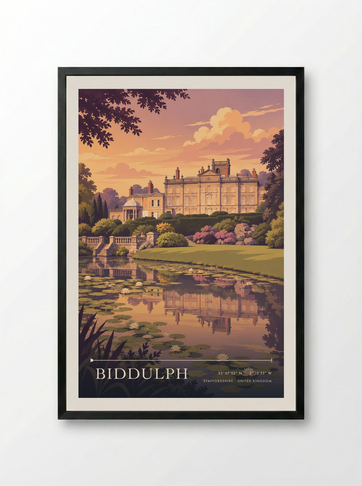 Biddulph, Staffordshire | Travel Poster - Framed Print Black