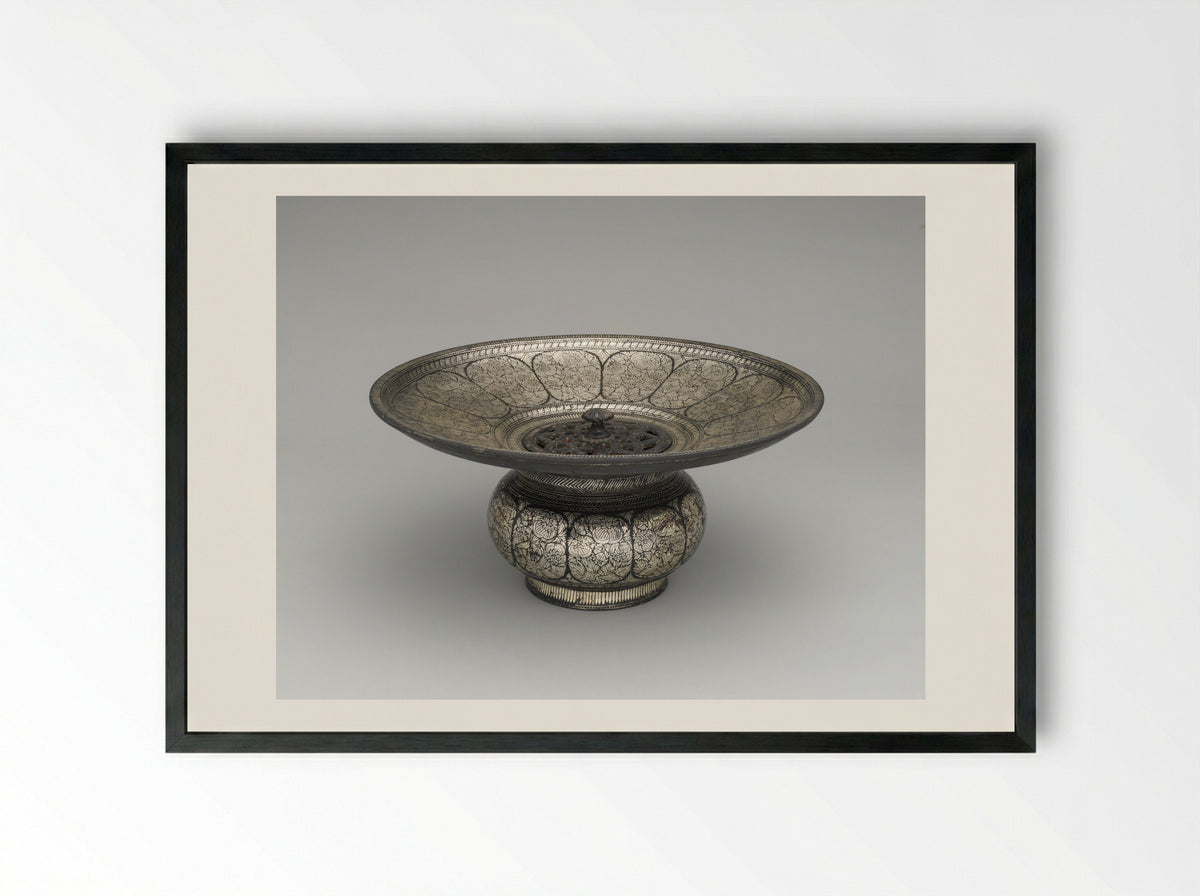 Bidriware Basin - Fine Art Print - Framed Print Black