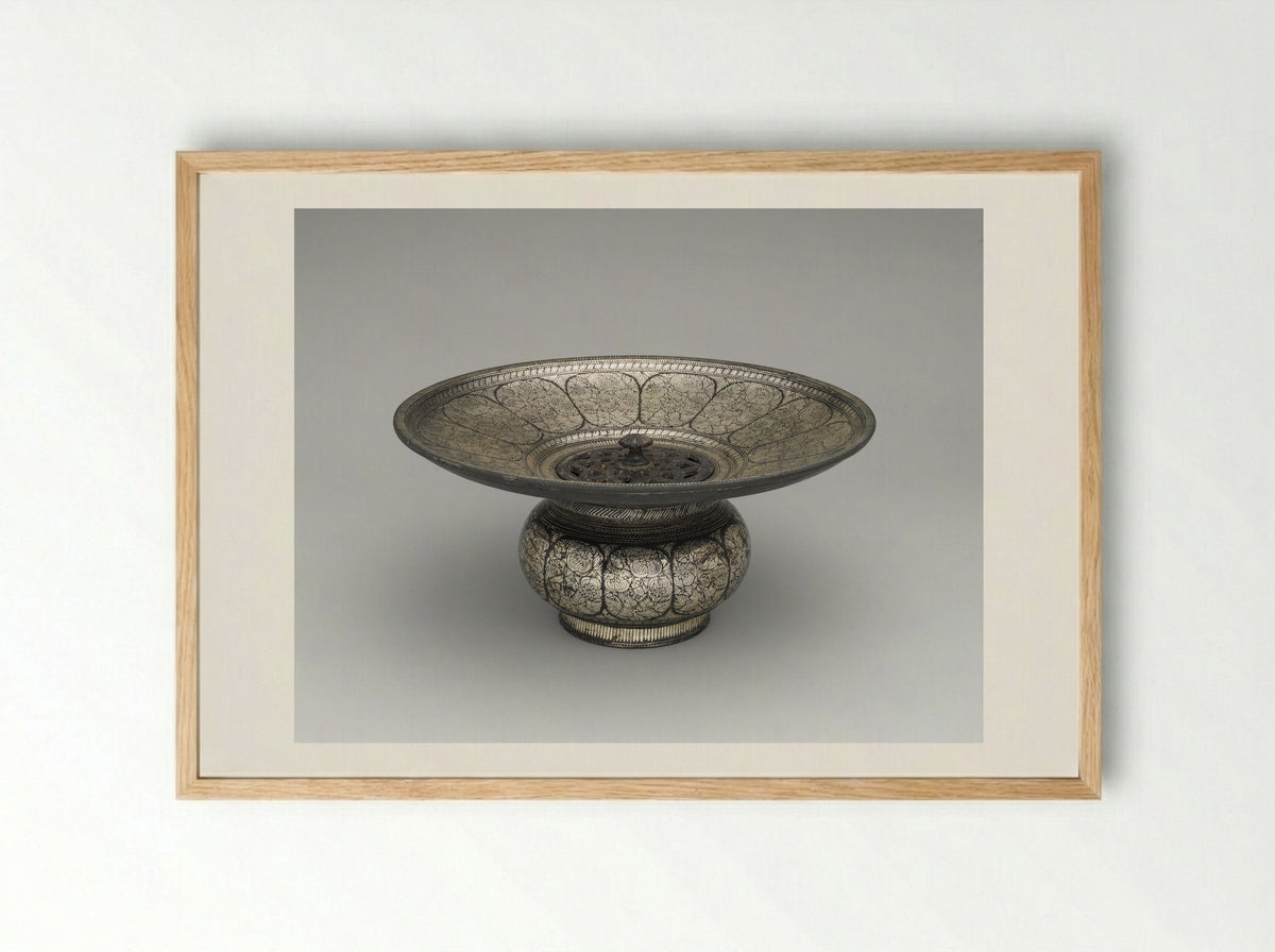 Bidriware Basin - Fine Art Print - Framed Print Wood