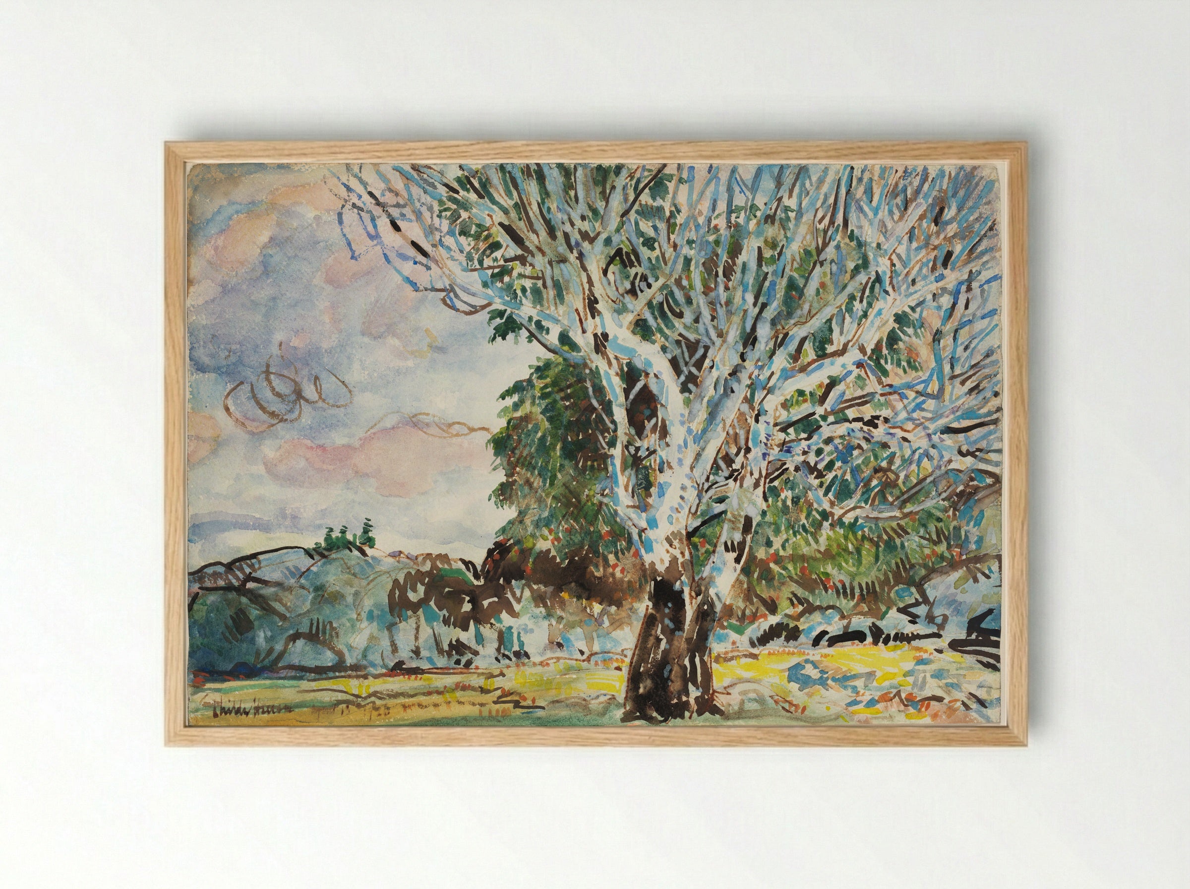 Big Sycamore, Harper's Ferry - Childe Hassam - Framed Print Wood