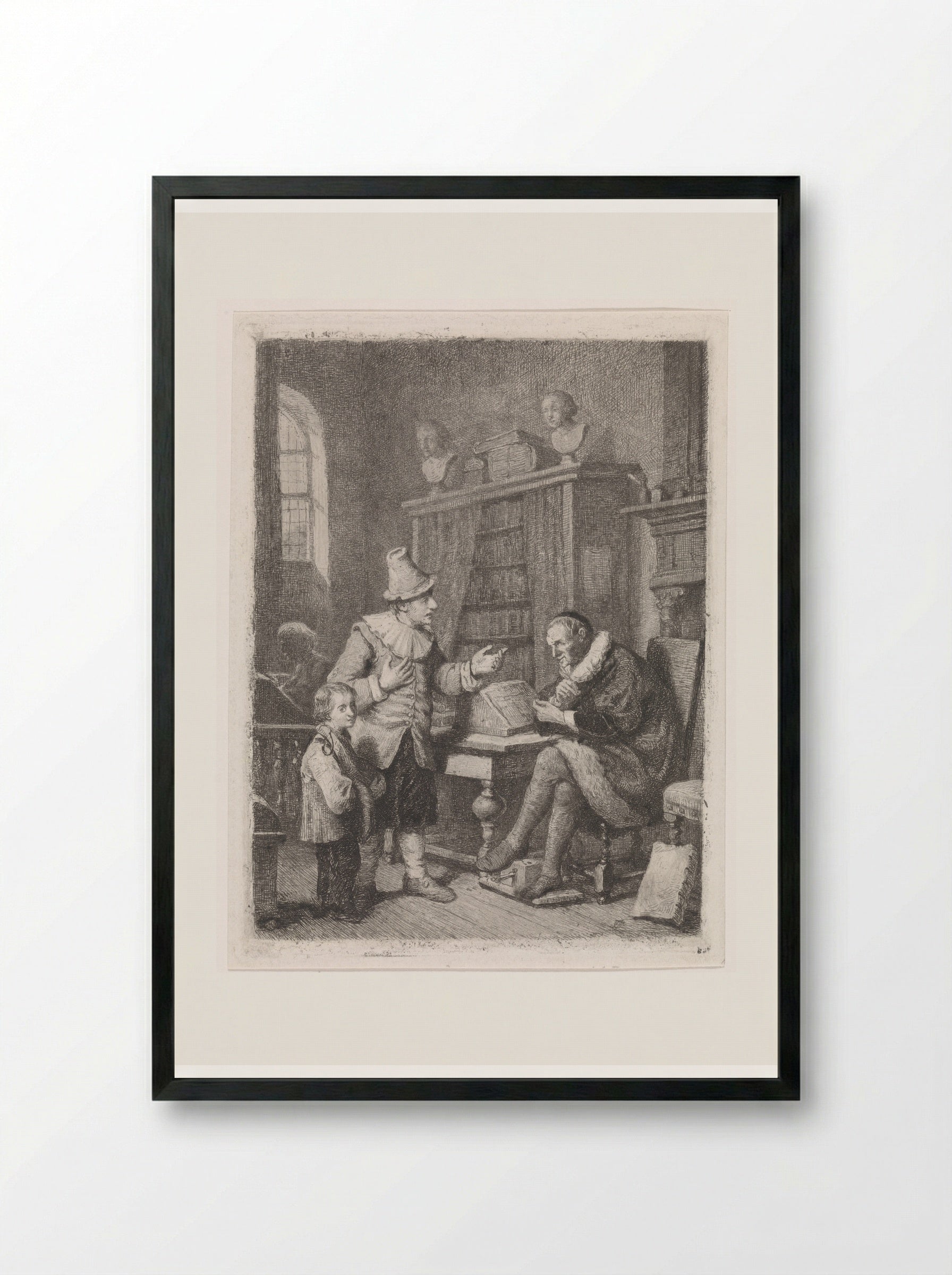Bij de advocaat (At the Lawyer's) - David van der Kellen - Framed Print Black