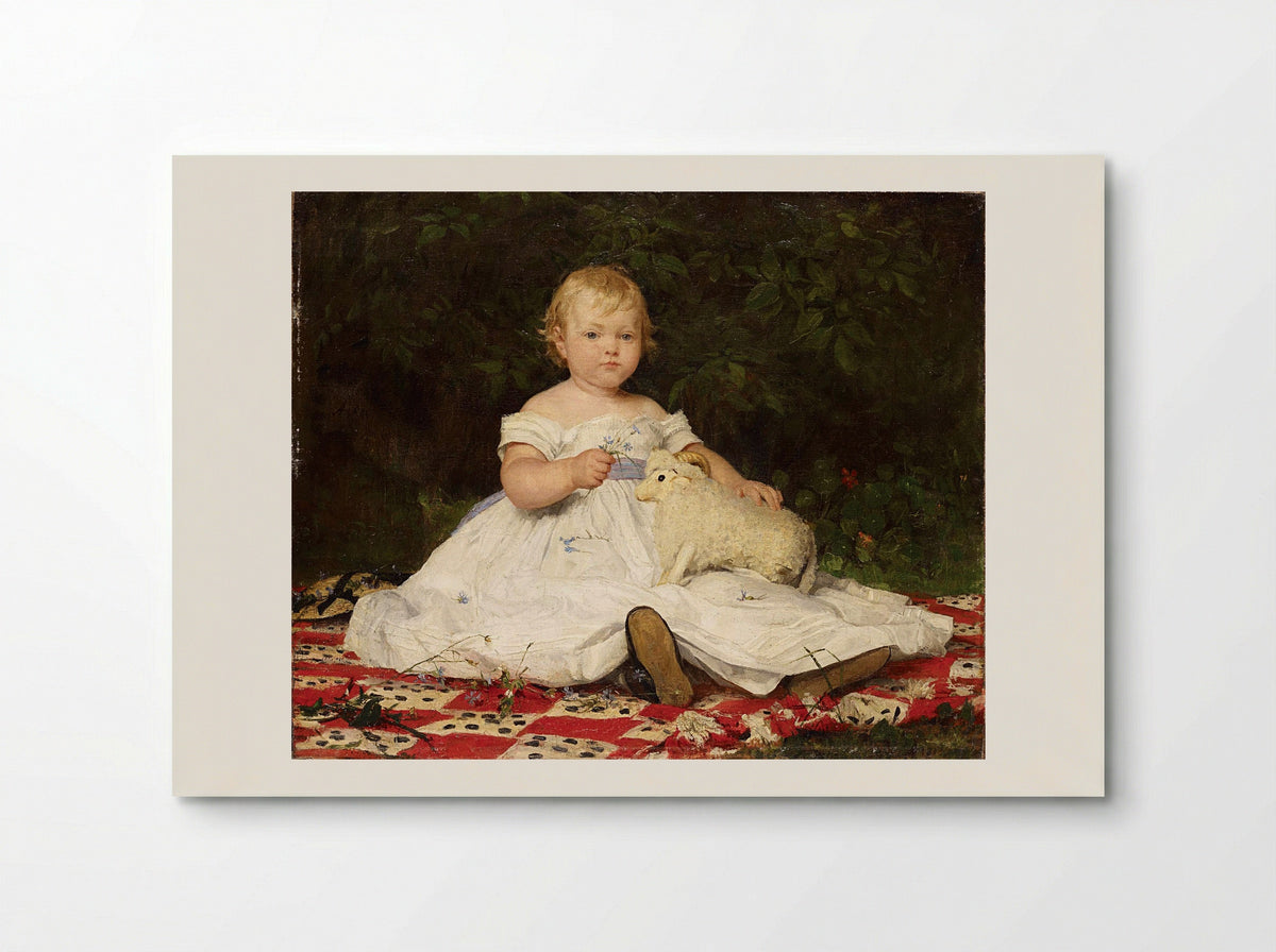 Bildnis Emilie Weiss (mit Plüschtier) - Albert Anker - Poster