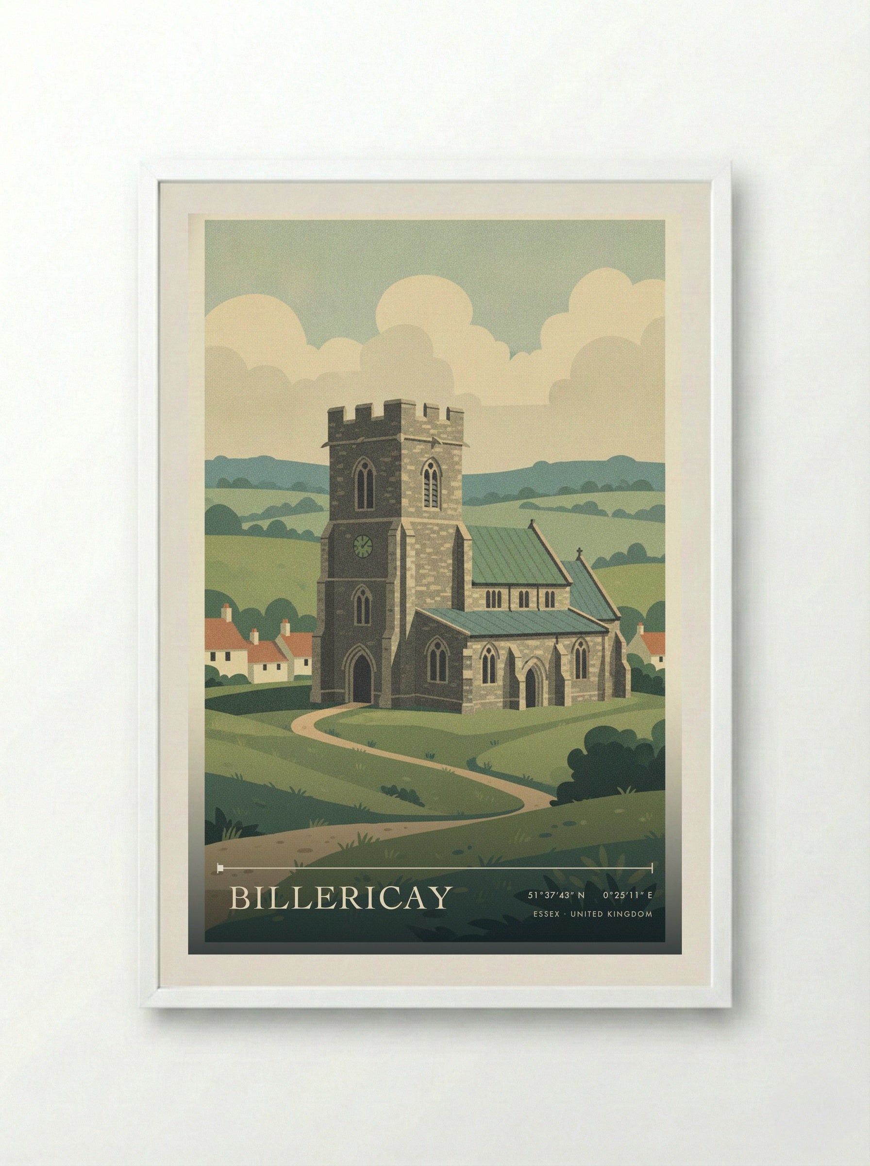 Billericay Essex United Kingdom Travel Poster - Framed Print White