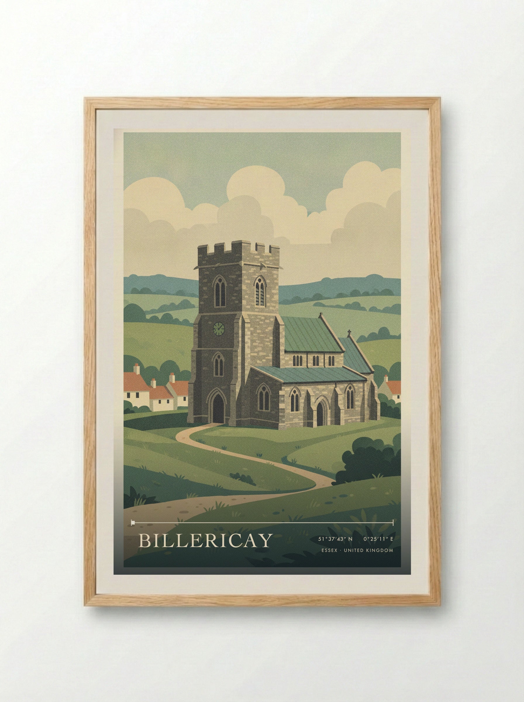 Billericay Essex United Kingdom Travel Poster - Framed Print Wood