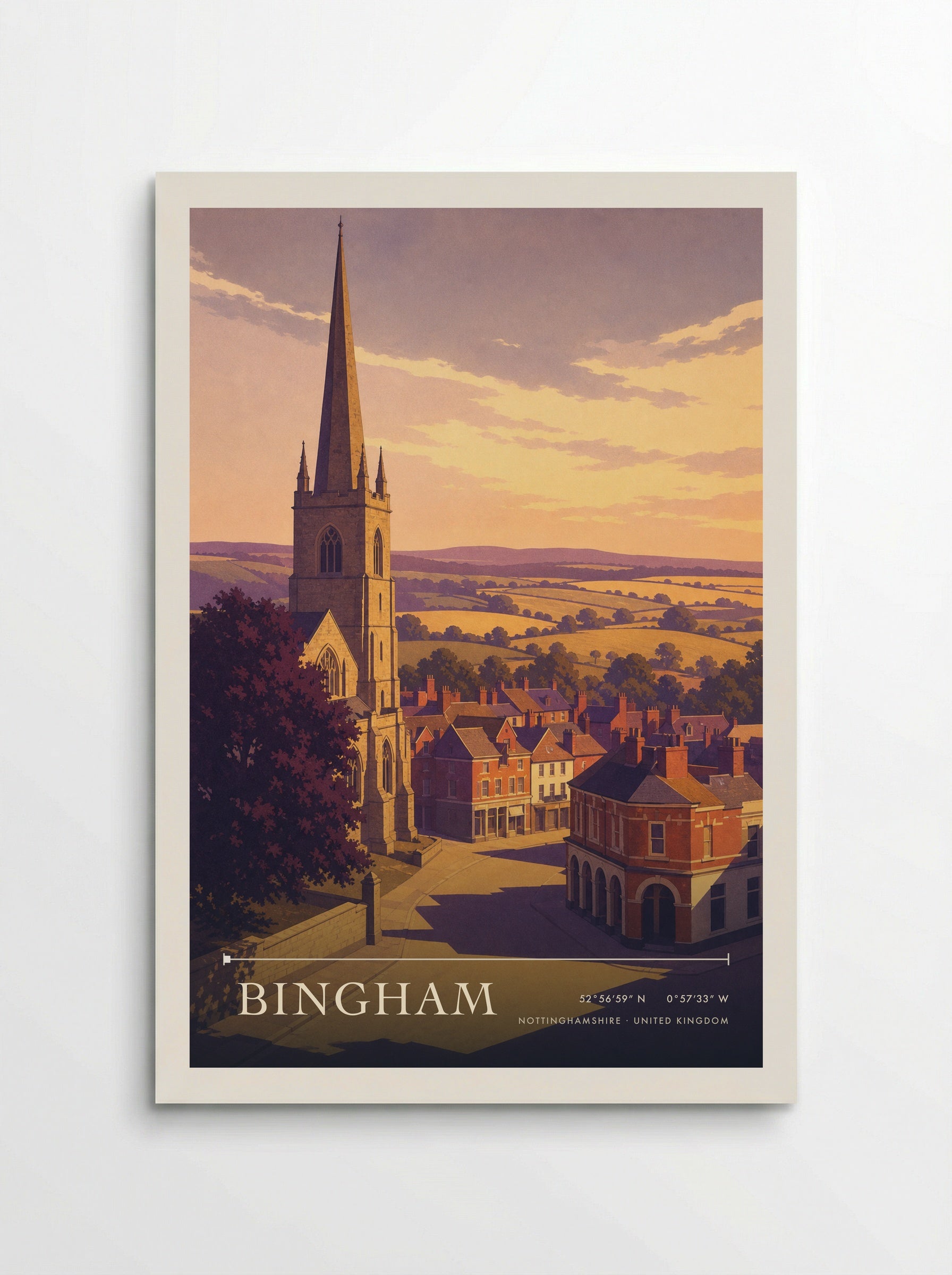 Bingham Nottinghamshire United Kingdom Travel Poster - Poster