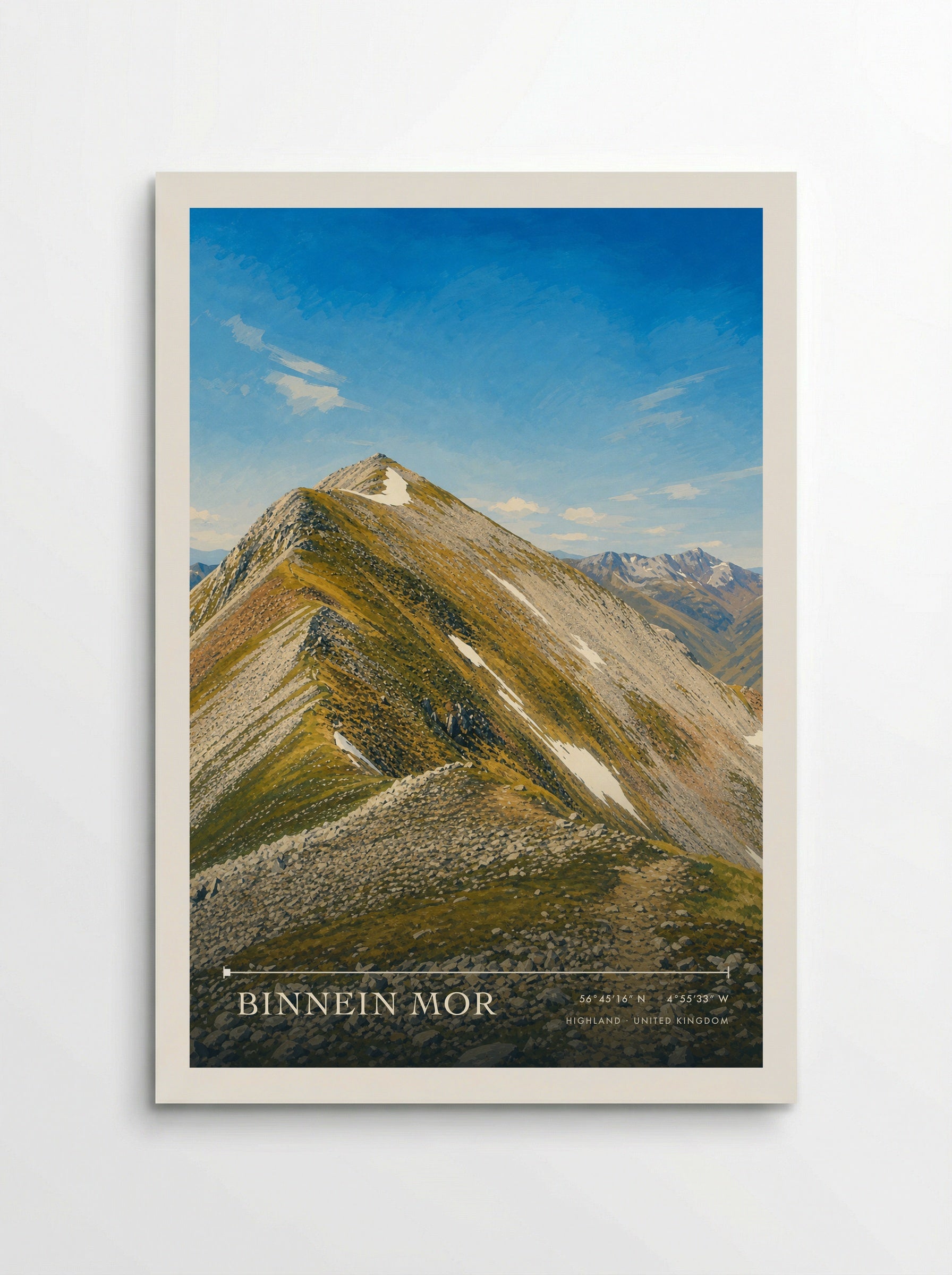 Binnein Mor Highland United Kingdom Travel Poster - Poster