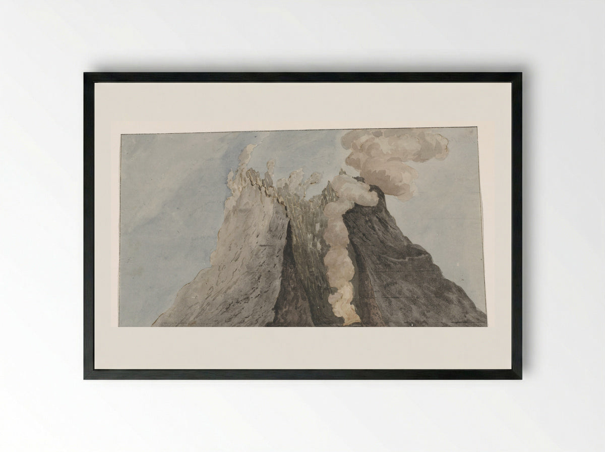 Binnenzijde van krater Etna - Willem Carel Dierkens - Framed Print Black