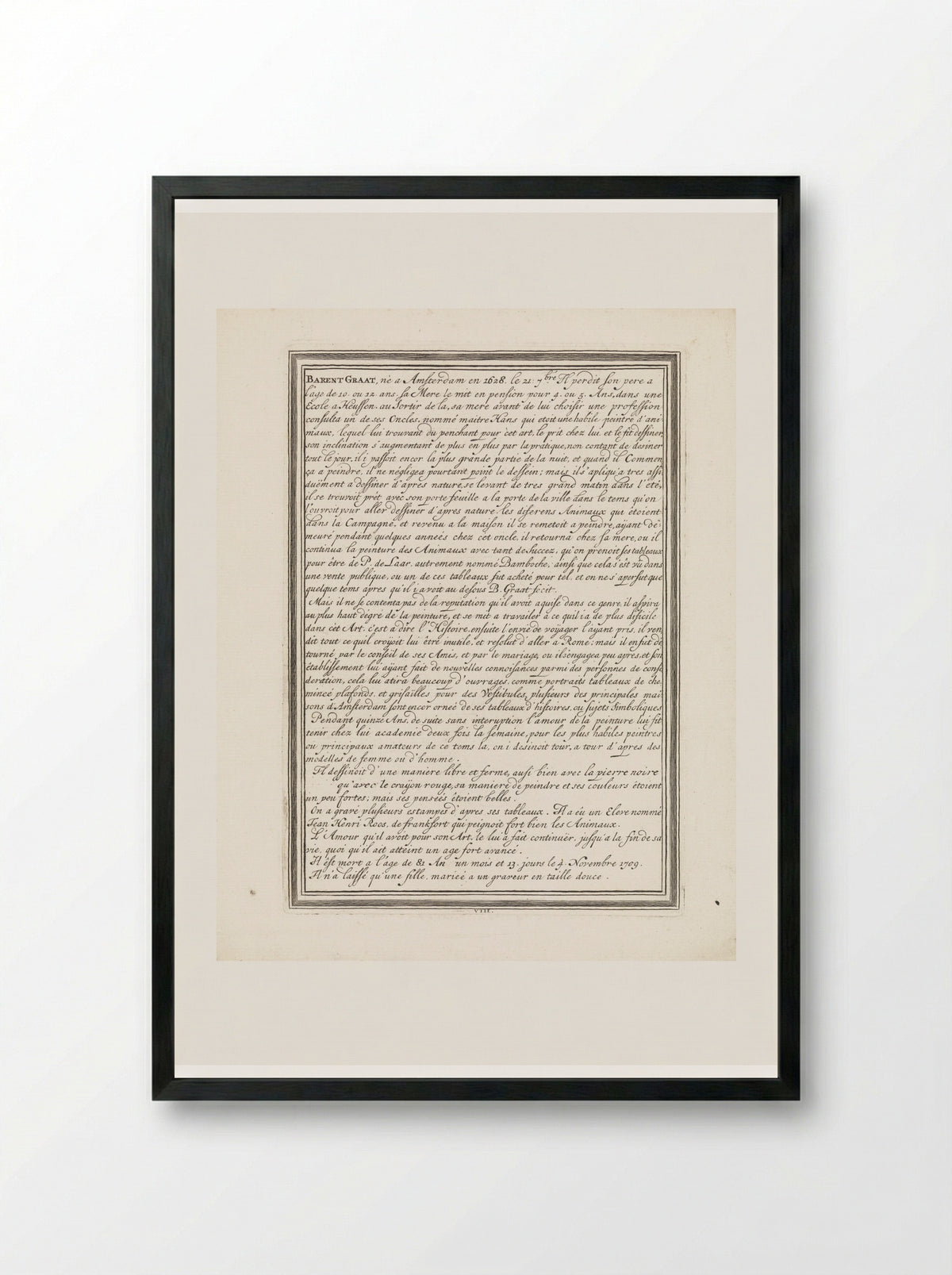 Biografie van kunstenaar Barend Graat - Matthijs Pool - Framed Print Black