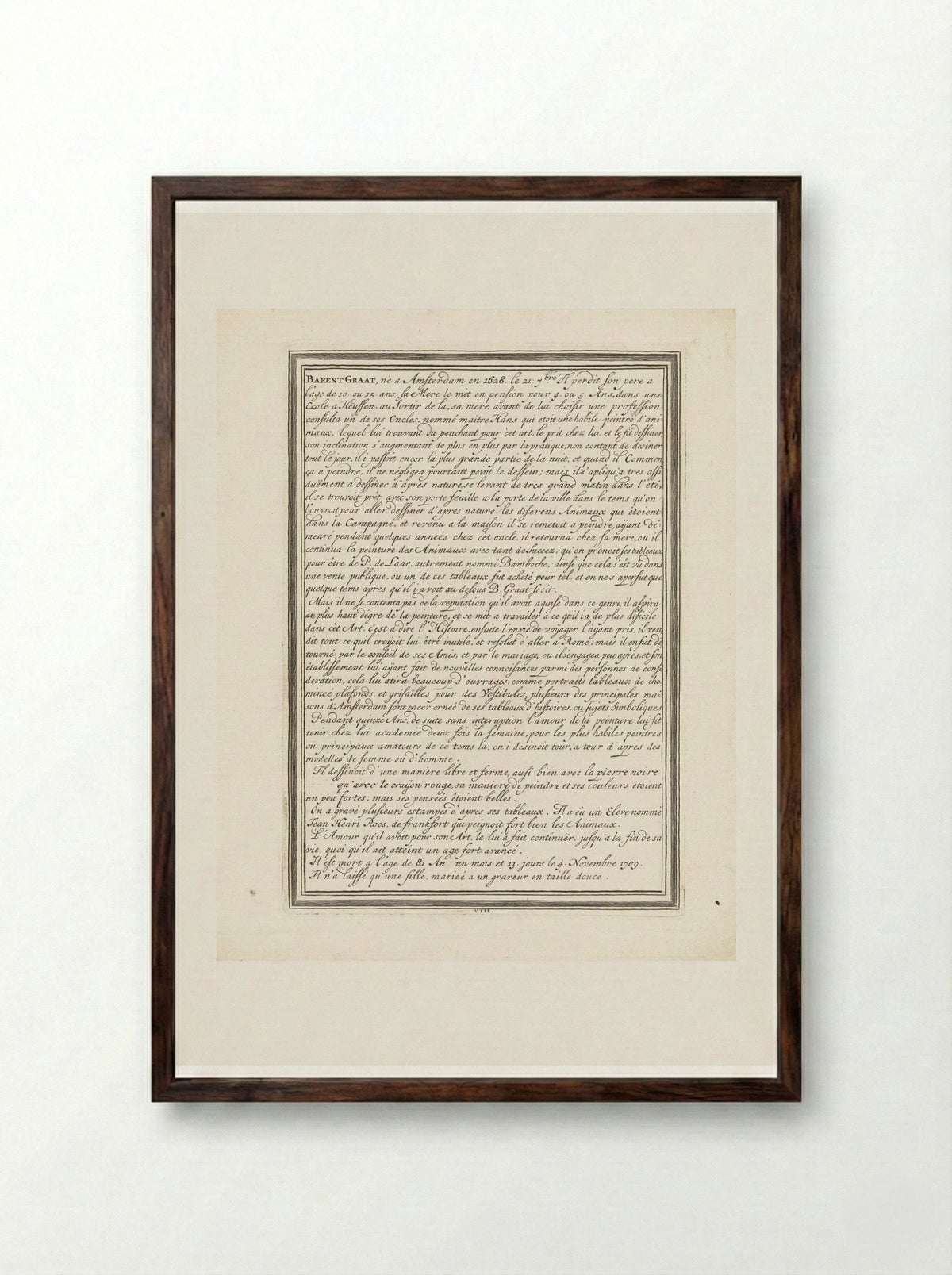 Biografie van kunstenaar Barend Graat - Matthijs Pool - Framed Print Dark Wood