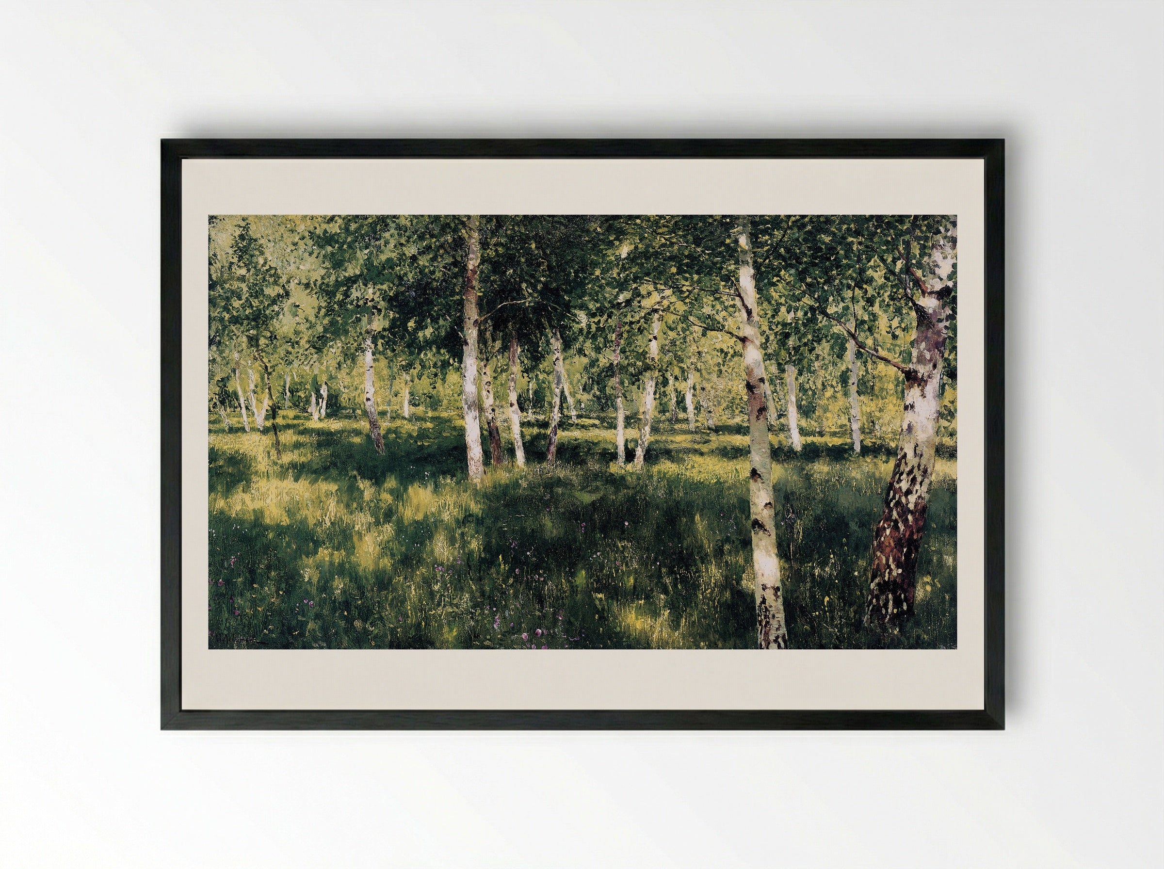 Birch Grove - Isaac Levitan - Framed Print Black