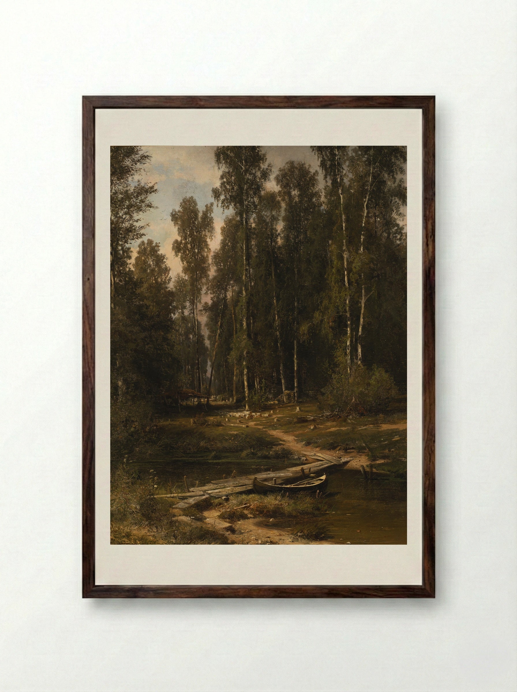 Birch Grove - Ivan Shishkin - Framed Print Dark Wood