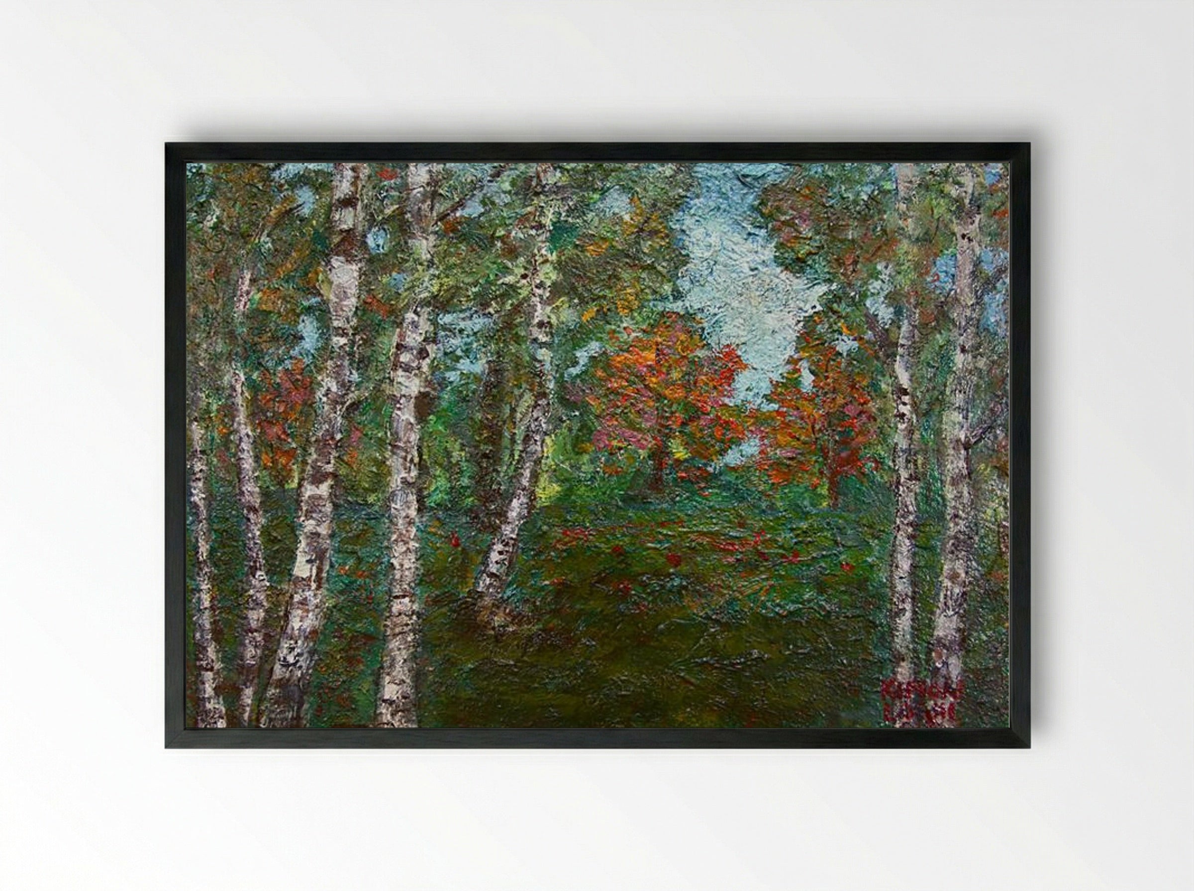 Birch Trees - Kimon Loghi - Framed Print Black
